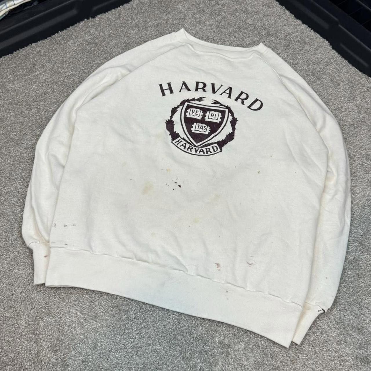Champion × Vintage VTG 80s Distressed Harvard Champion Reverse Weave Crewneck Size US L / EU 52-54 / 3 - 1 Thumbnail