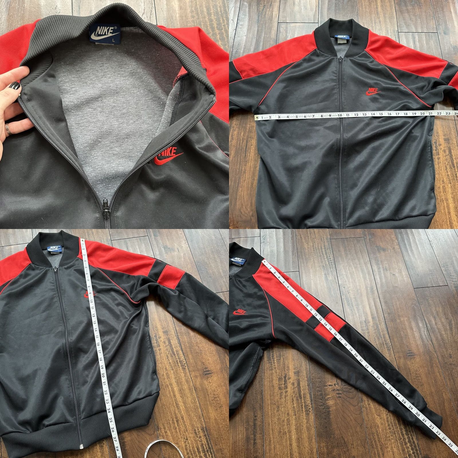 Nike VINTAGE Nike Air Jordan Jacket L Black Red Japan 80s Track jacket Mens Size L Bred Chicago Rare Size US L / EU 52-54 / 3 - 8 Thumbnail