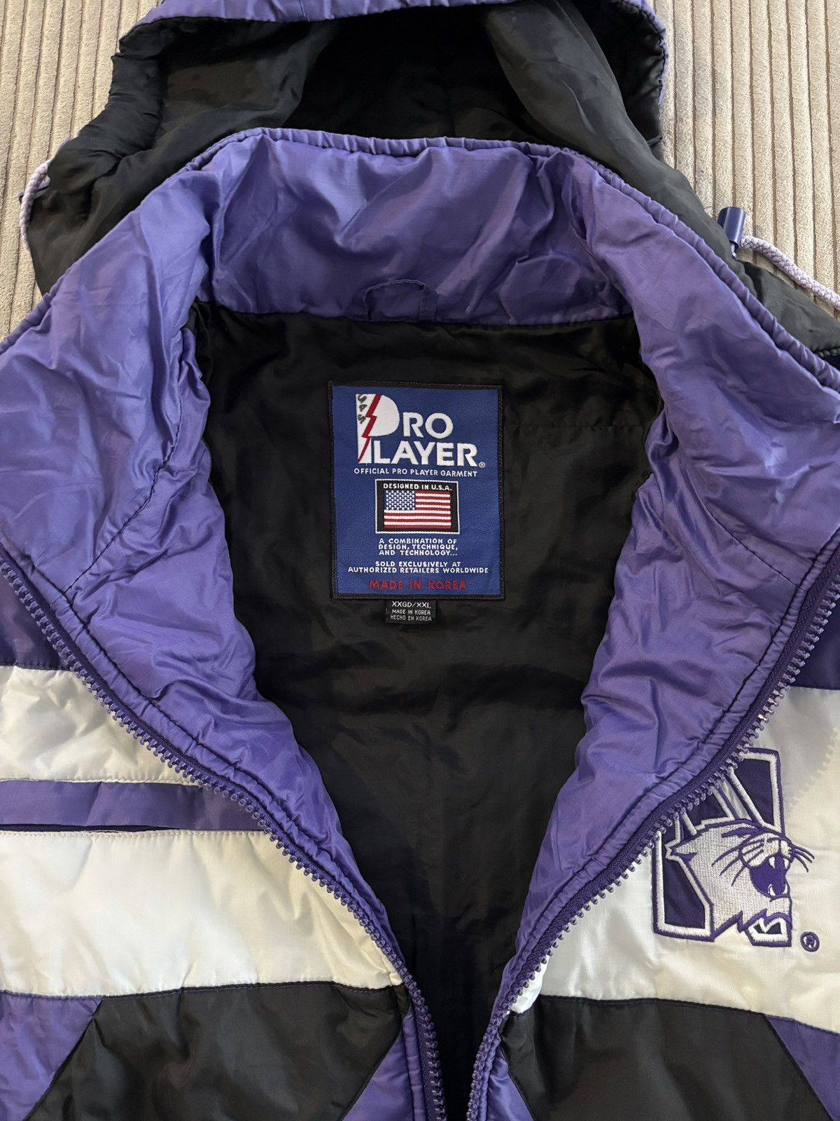 Pro Player Puffer Jacket Vintage Pro Player NCAA Northwestern Wildcats Size US XXL / EU 58 / 5 - 7 Thumbnail