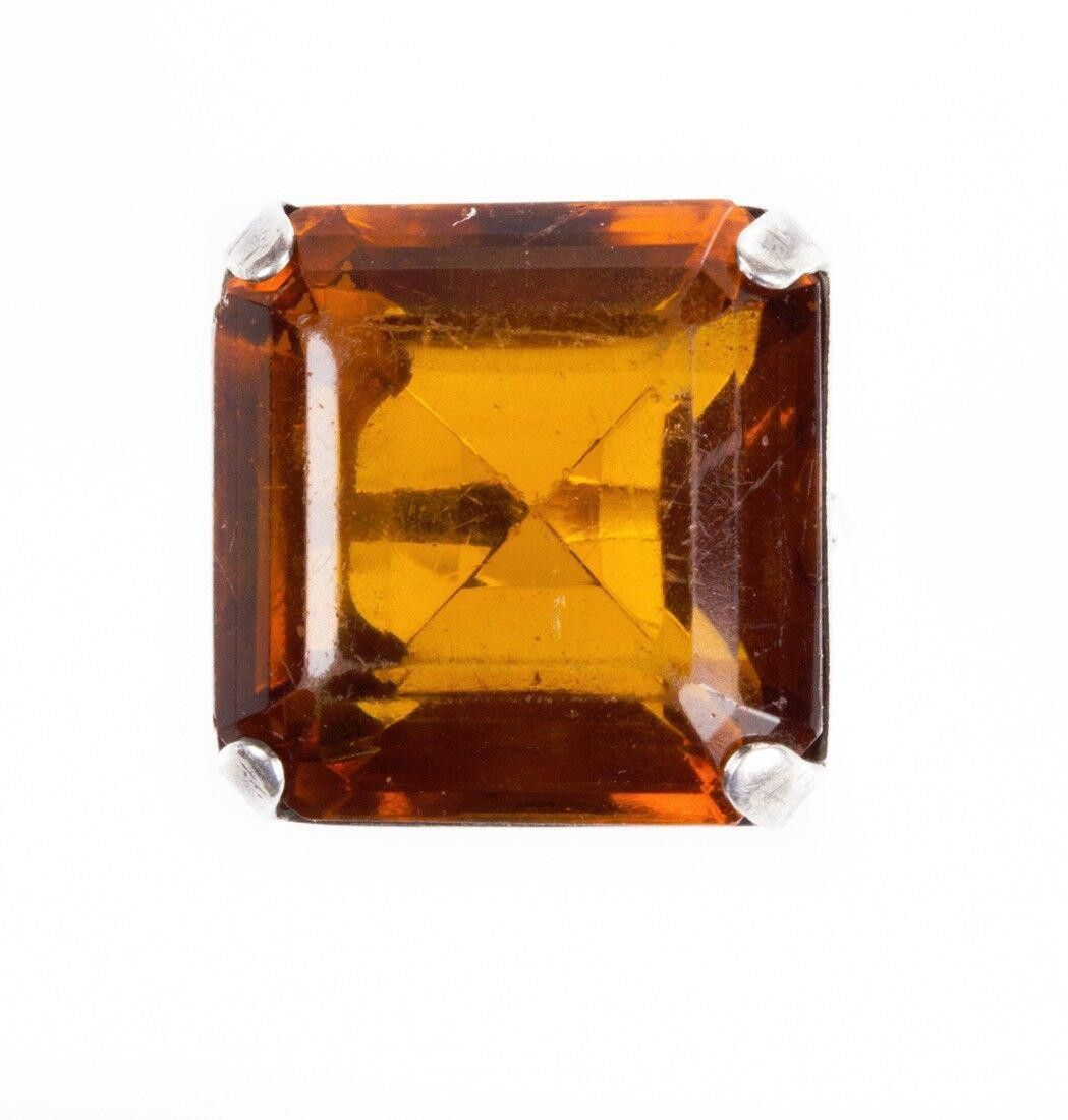 Designer Massive Art Deco Faux Mandarin Citrine Cocktail Ring Size ONE SIZE - 1 Thumbnail