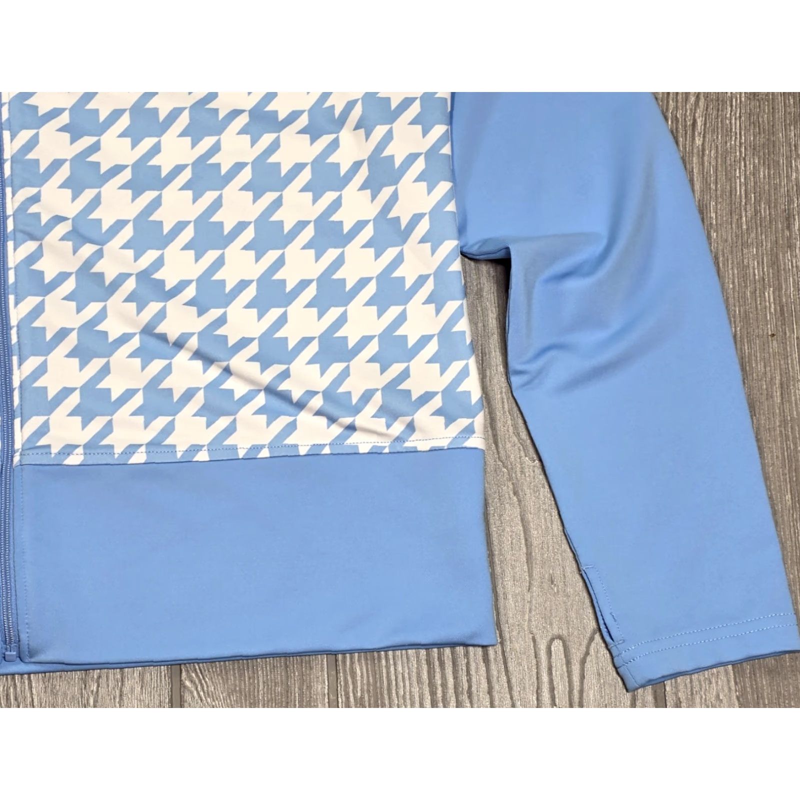 Footjoy FootJoy Women's Full Zip Golf Jacket M Light Blue White Houndstooth Grandover Shirt Golf Womens M Light Blue White Houndstooth Grandover Size M / US 6-8 / IT 42-44 - 5 Thumbnail