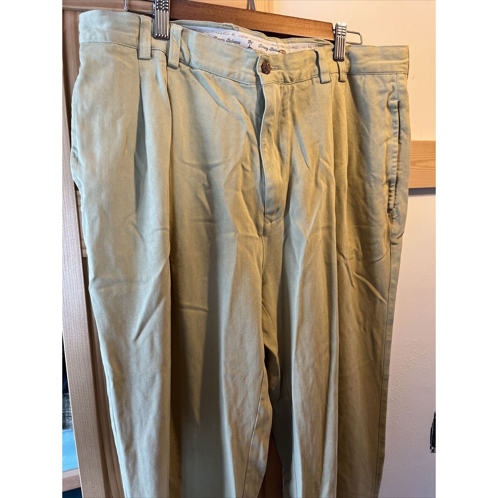 Tommy Bahama Tommy Bahama Relax Mens 36x27 Beige Silk Straight Cuff Pants Size US 36 / EU 52 - 2 Thumbnail
