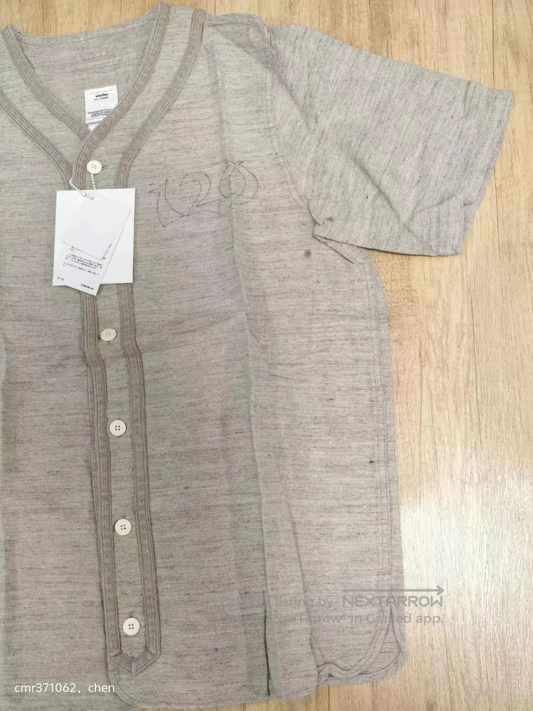 Visvim Gray Short-Sleeve Button-Up Shirt. Size US L / EU 52-54 / 3 - 4 Thumbnail