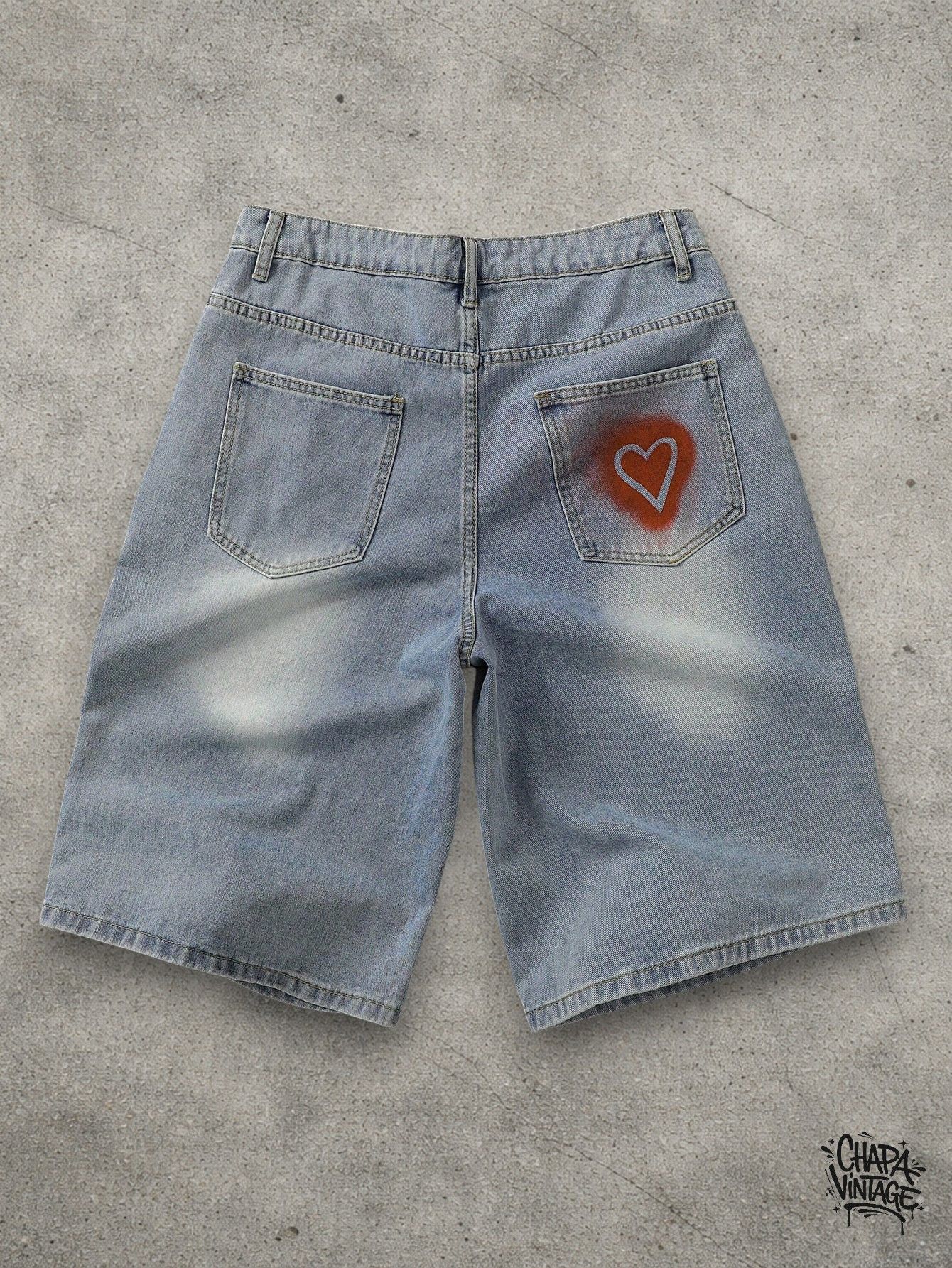 Vintage Washed baggy jeans shorts Size US 32 / EU 48 - 2 Thumbnail