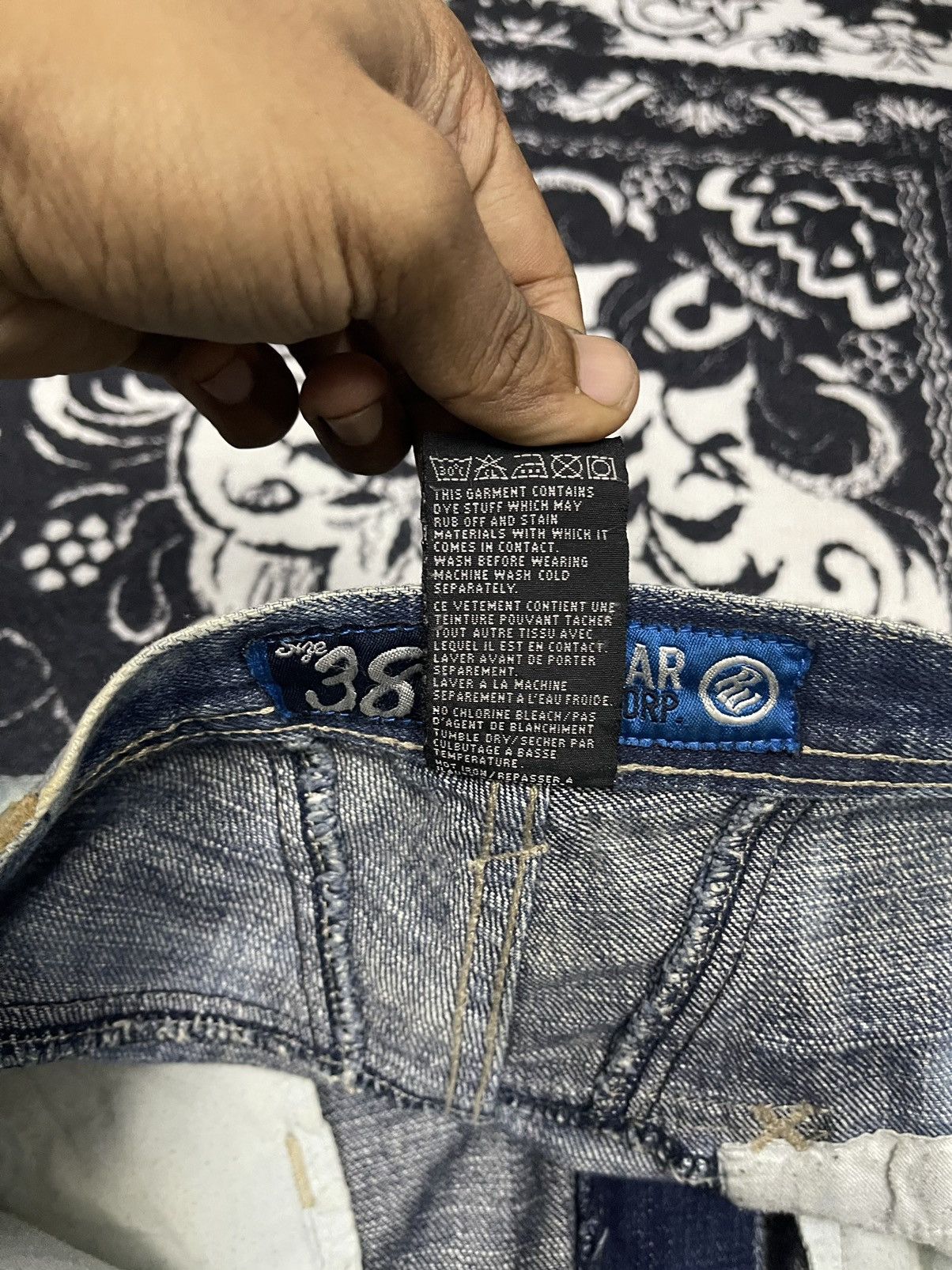 Rocawear 2000s ROCAWEAR BAGGY JEANS ACID SPLASH DESIGN Size US 36 / EU 52 - 14 Thumbnail