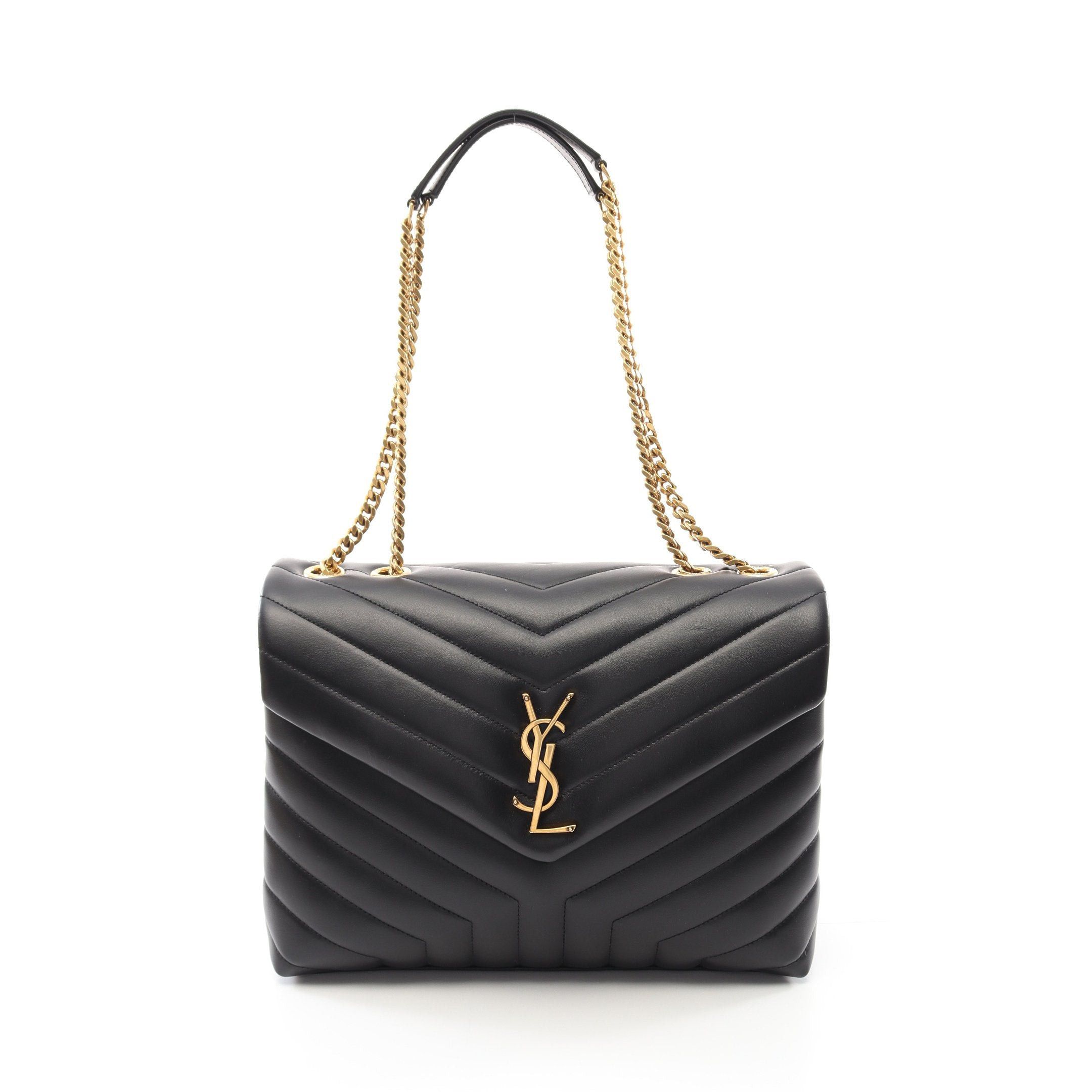 Yves Saint Laurent Yves Saint Laurent Lulu Medium Chain Shoulder Bag Tote Leather Black Size ONE SIZE - 1 Thumbnail