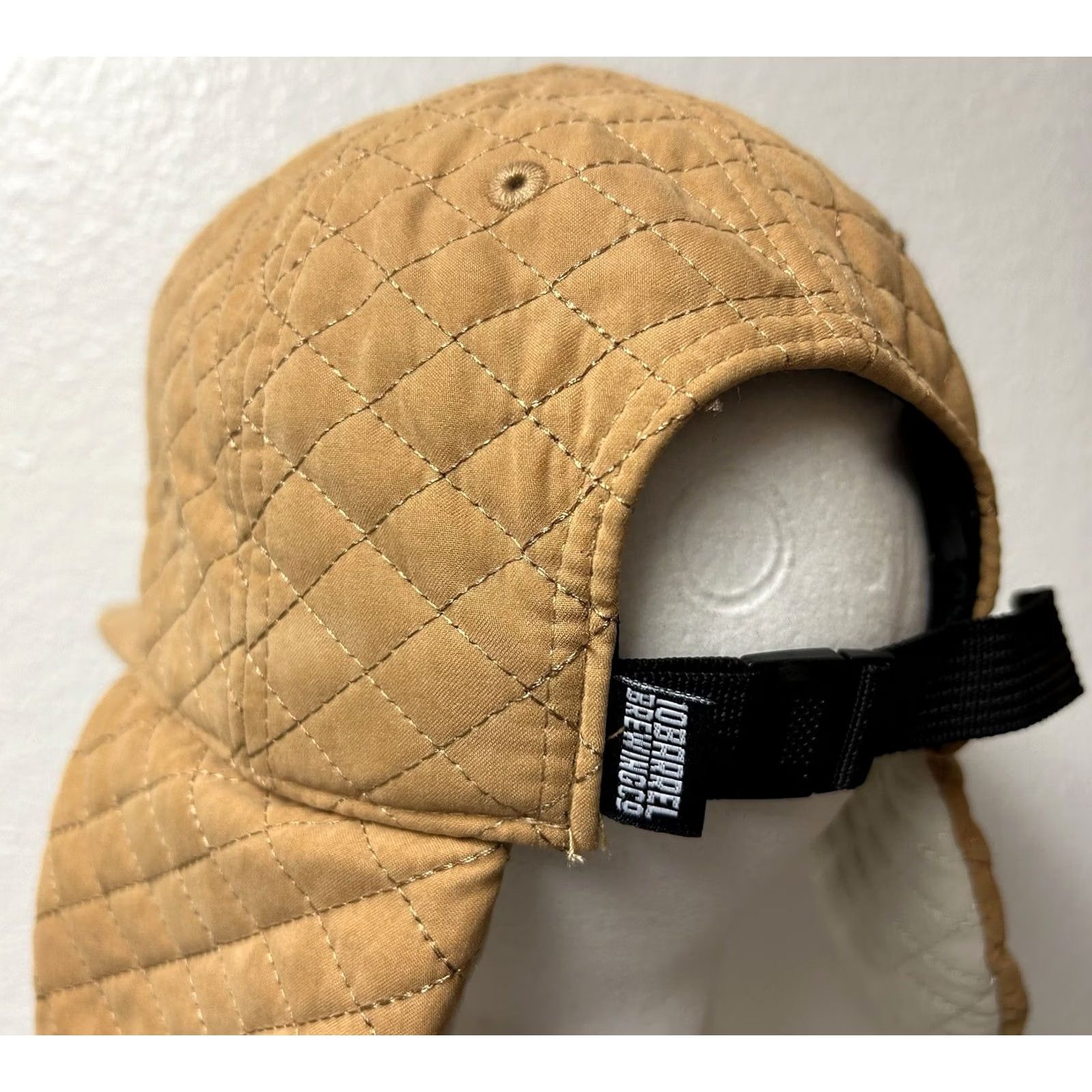 Vintage 10 Barrel Brewing Co. Strapback Hat Tan One Size Ear Flap Quilted Baseball Cap Mens Size ONE SIZE - 5 Thumbnail