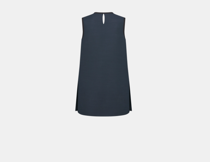 Dior o1w1db10925 441B53 Sleeveless Tunic Mini Dress in Navy Blue Size XL / US 12-14 / IT 48-50 - 2 Thumbnail