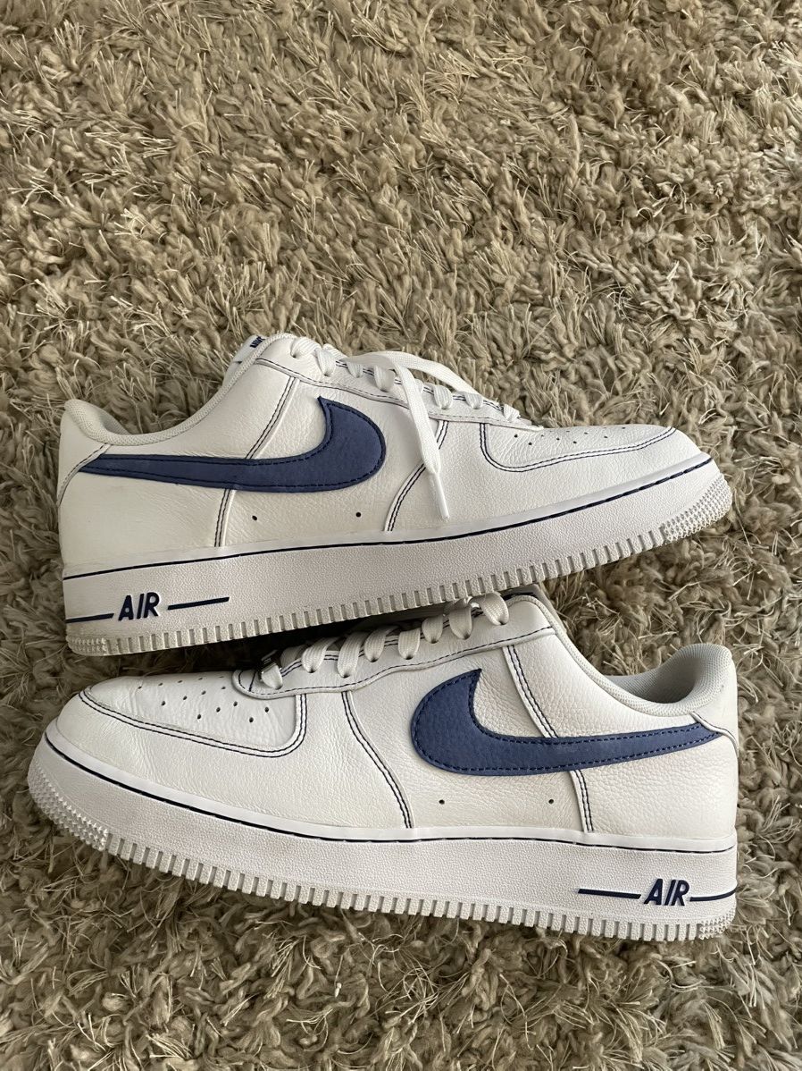 Nike Nike Air Force 1 White Deep Royal Size US 11.5 / EU 44-45 - 2 Thumbnail
