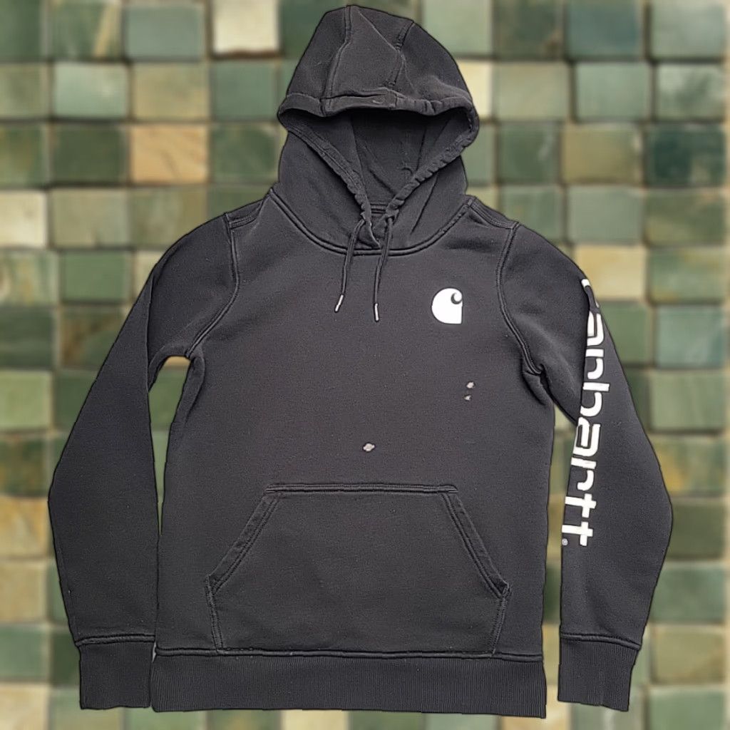 Carhartt VINTAGE Carhartt Hoodie Womens XS Black Relaxed Fit Hooded Sweatshirt Work 102791 Size XS / US 0-2 / IT 36-38 - 1 Thumbnail