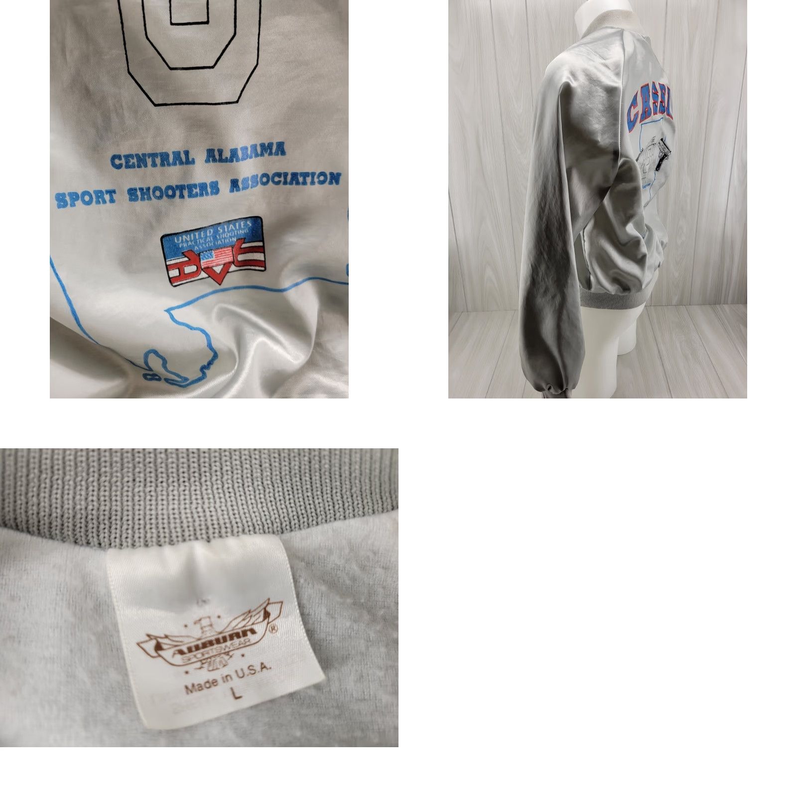 Vintage VINTAGE Stain Jacket Central Alabama Sport Shooters Association Jacket Men L Gray Windbreaker Auburn Sportswear Size US L / EU 52-54 / 3 - 8 Thumbnail