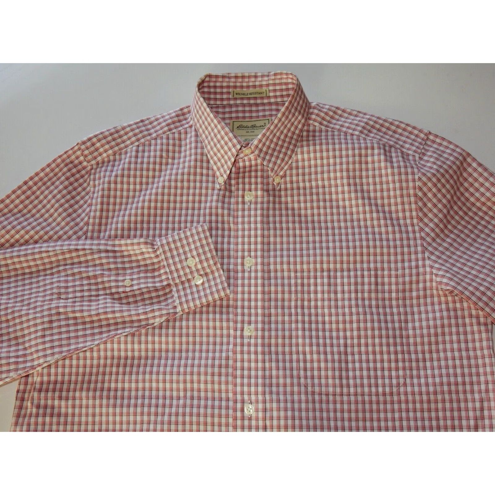 Eddie Bauer Eddie Bauer Plaid Long Sleeve Button-Up Shirt Men's Medium Tall Red Cotton Size US M / EU 48-50 / 2 - 2 Thumbnail
