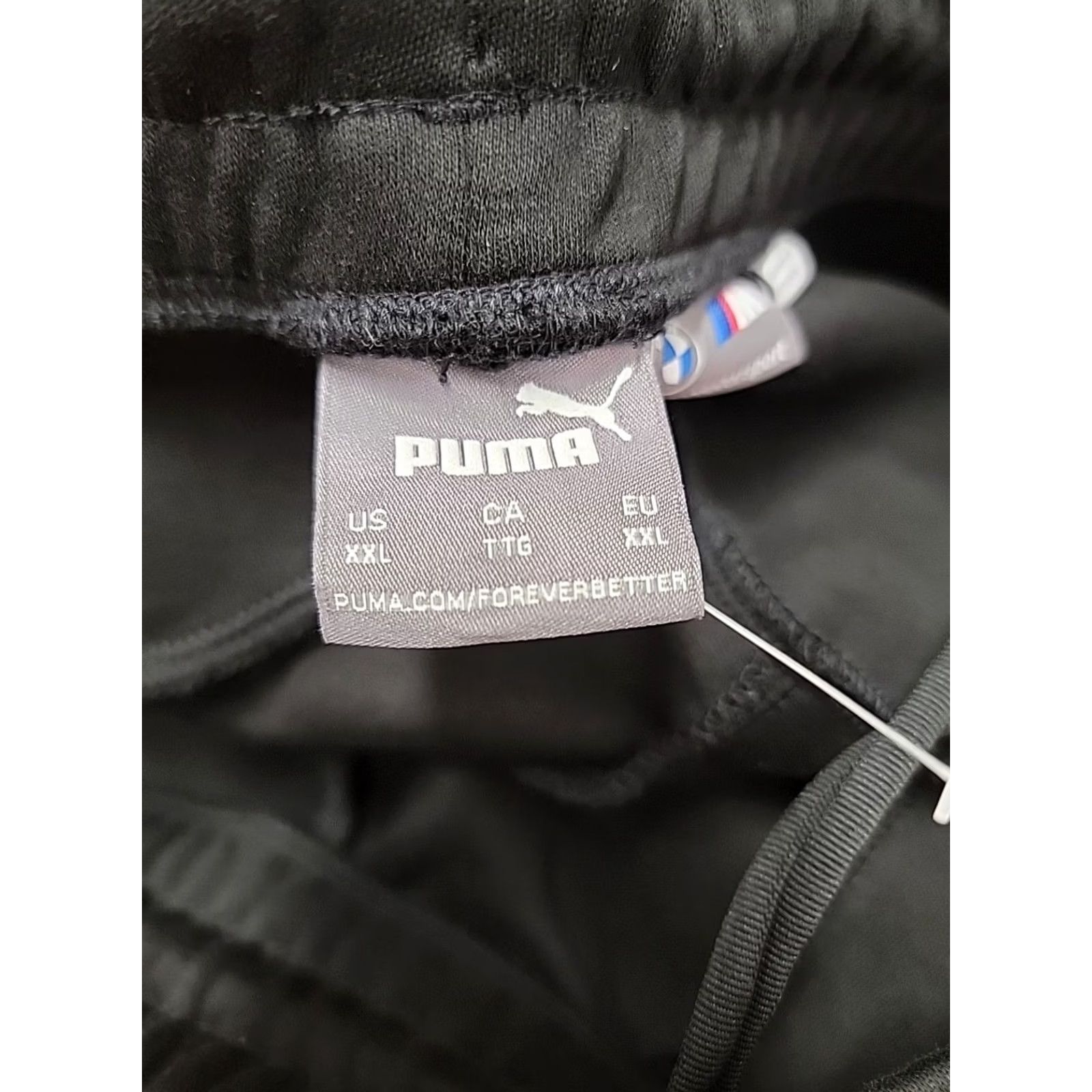 Puma PUMA BMW Motorsport Pants Mens XL Black Jogger Tapered Elastic Waist Pockets Athletic Activewear Size US 36 / EU 52 - 6 Thumbnail