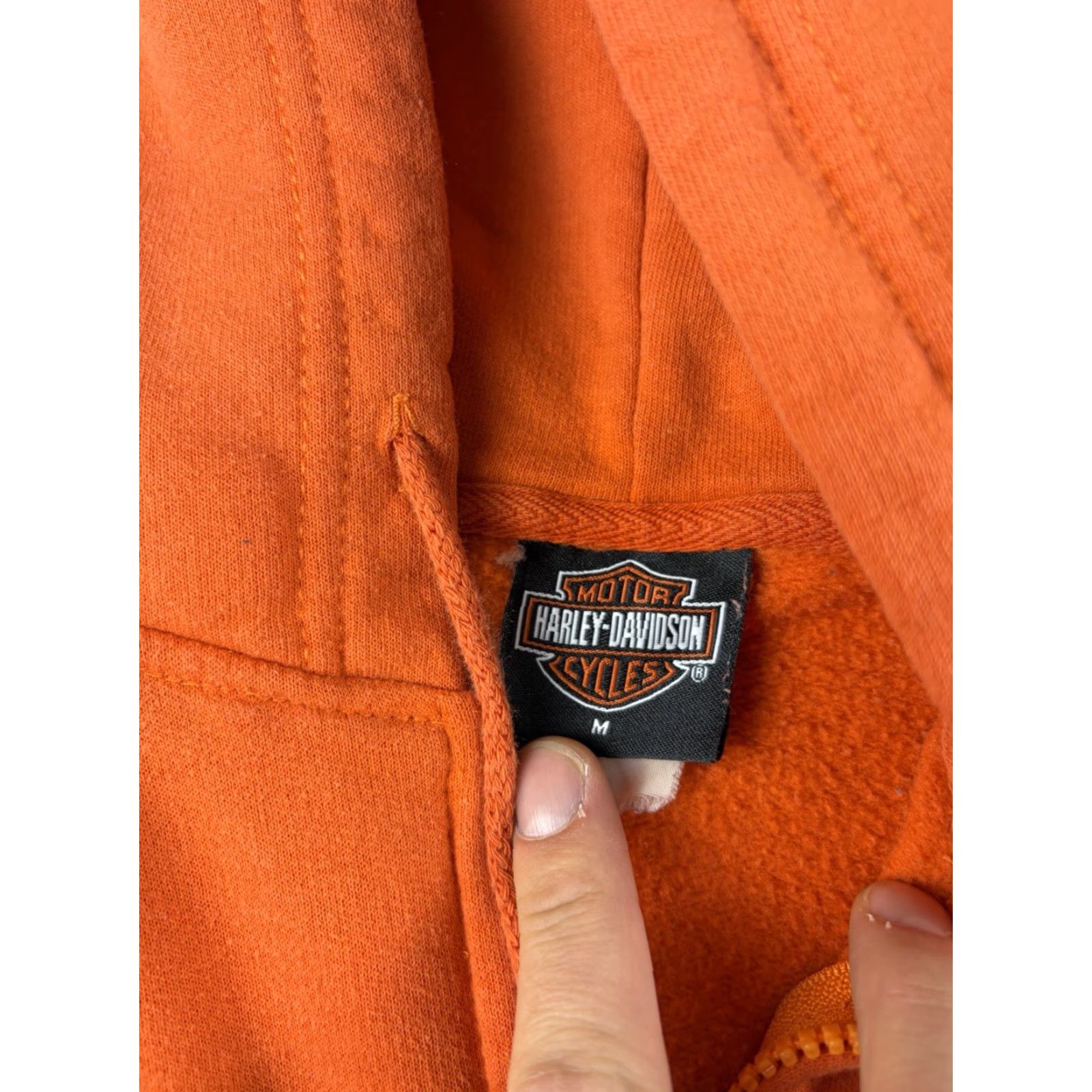 Harley Davidson VINTAGE Harley-Davidson Sweatshirt Womens M Orange Full Zip Eagle Biker Y2k Logo Crew Neck Cotton Long Sleeve Zip All Seasons Activewear Women Size M / US 6-8 / IT 42-44 - 5 Thumbnail