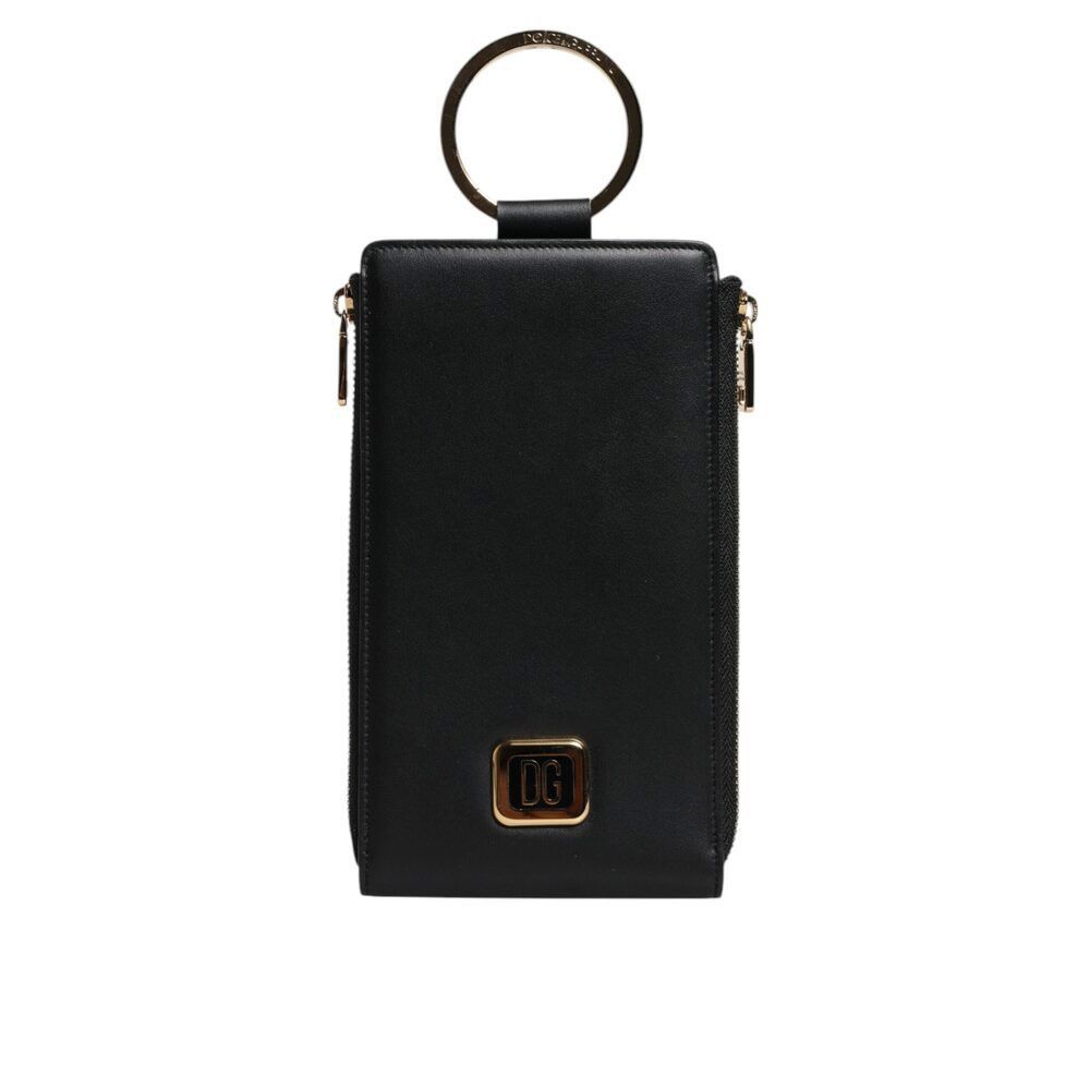 Dolce & Gabbana Dolce & Gabbana Black Leather Logo Plaque Neck Strap Card Co Size ONE SIZE - 2 Thumbnail
