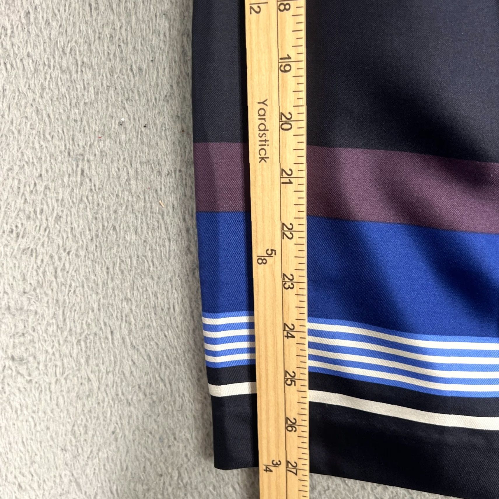 Banana Republic VINTAGE Banana Republic Silk Blue Striped Off the Shoulder Shift Dress XS Ruffle Classic Womens Size XS / US 0-2 / IT 36-38 - 6 Thumbnail