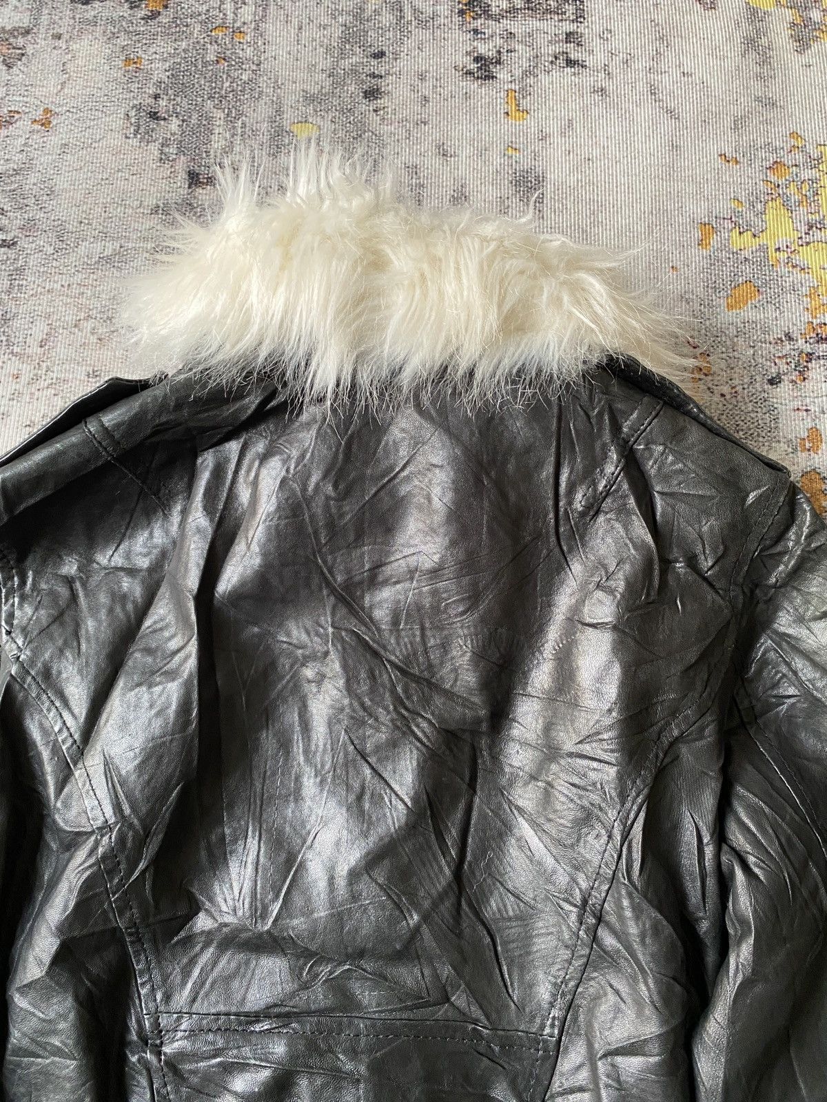 If Six Was Nine Goosecraft Multipocket Fur Black Leather Jacket Size US S / EU 44-46 / 1 - 13 Thumbnail