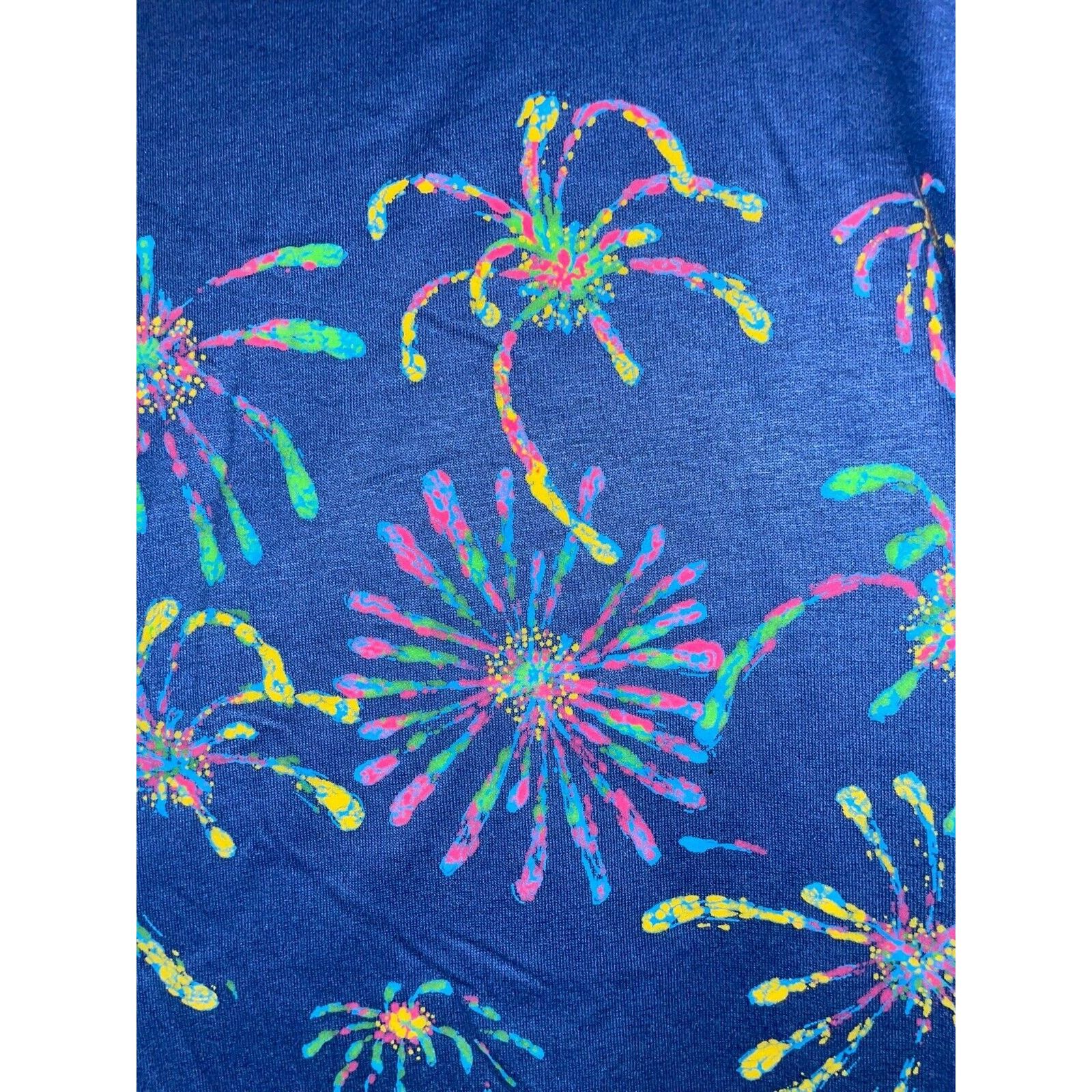 Jerzees Vintage Fireworks Shirt Jerzees Blue Splatter July 4th 80s L Size US L / EU 52-54 / 3 - 4 Thumbnail