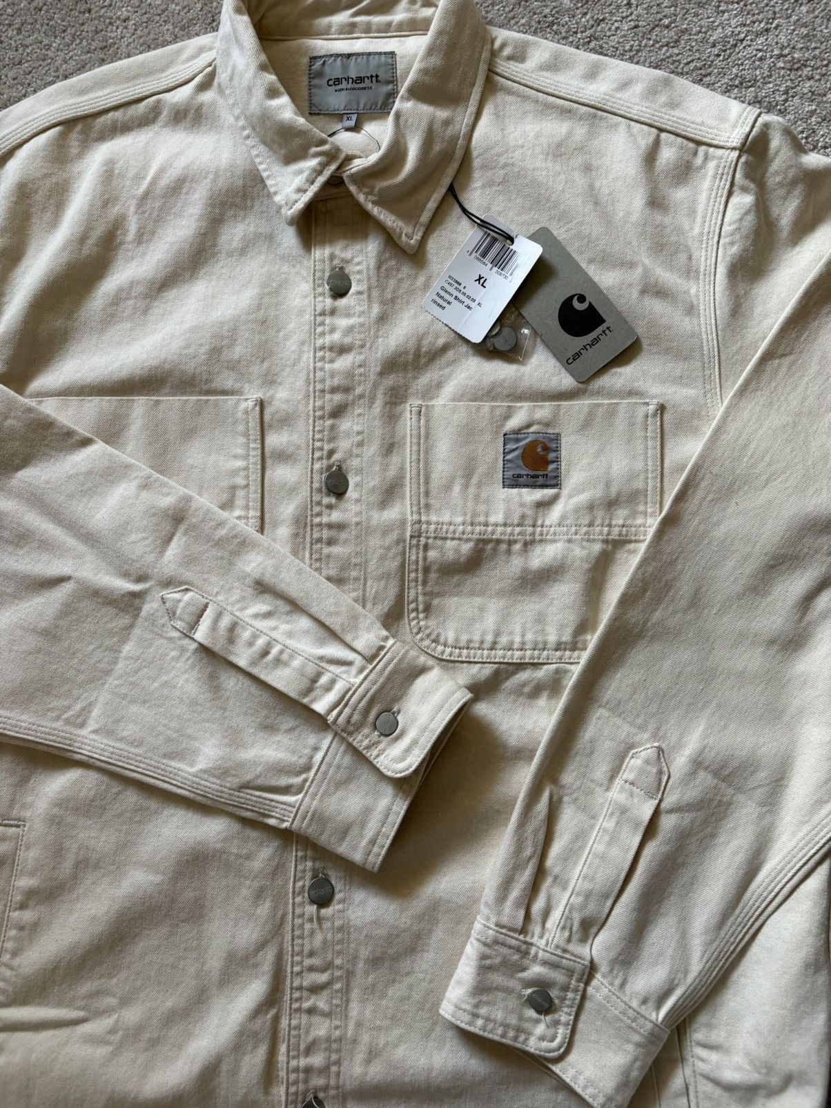 Carhartt Wip Carhartt WIP Glenn Shirt Jacket – Natural Rinsed / Size XL Size US XL / EU 56 / 4 - 5 Thumbnail