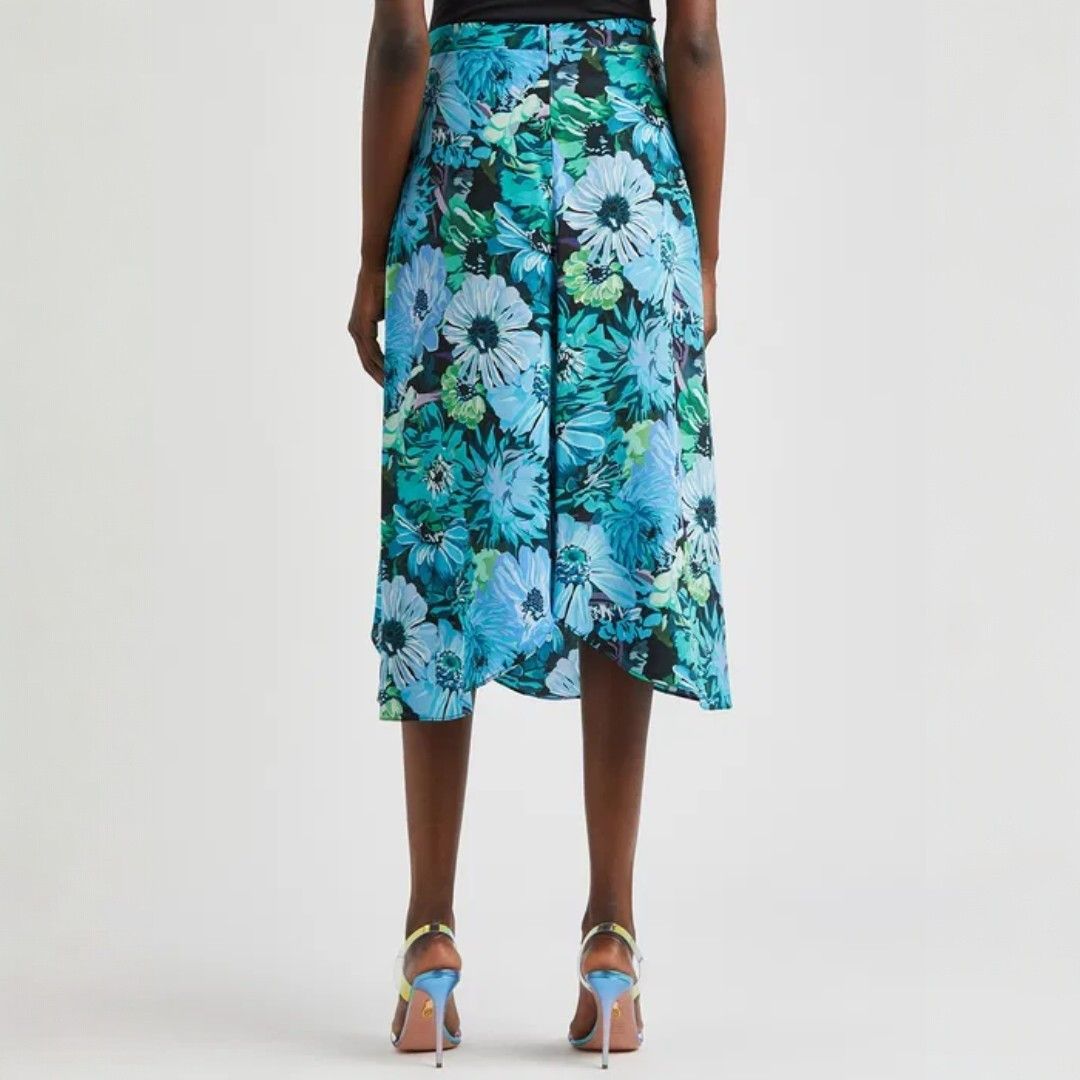 Stella McCartney STELLA MCCARTNEY Floral-Print Silk Midi Skirt Size 28" / US 6 / IT 42 - 3 Thumbnail