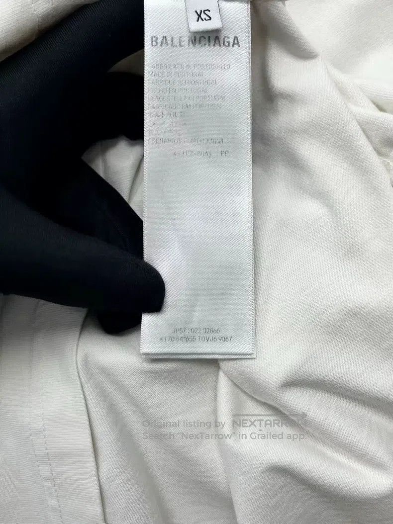 Balenciaga Balenciaga White Back Diamond Letter Logo Short Sleeve Size US XS / EU 42 / 0 - 5 Thumbnail