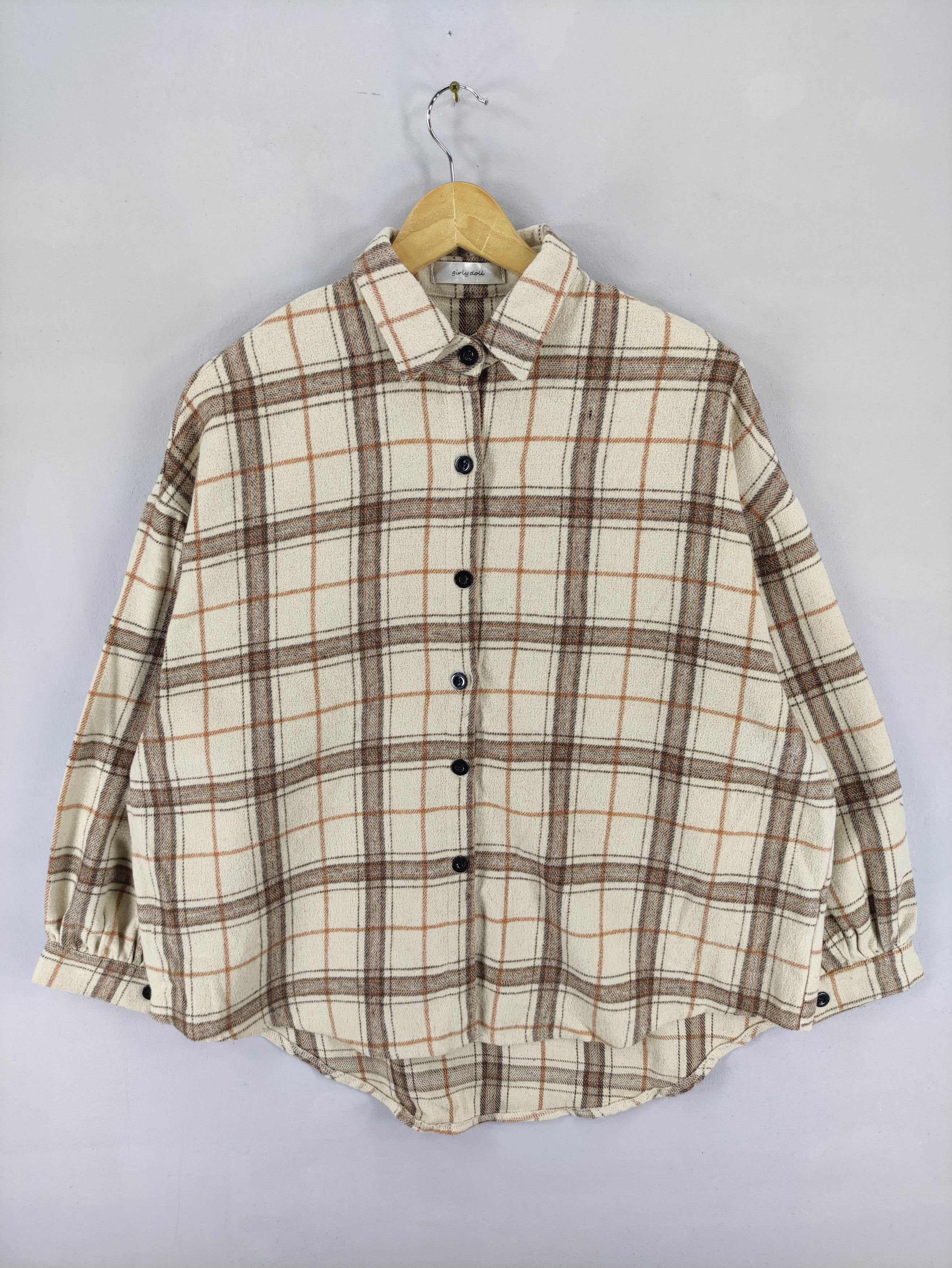Japanese Brand Vintage Flannel Shirt Button Long Sleeve Up By Girly Doll Size XL / US 12-14 / IT 48-50 - 1 Thumbnail