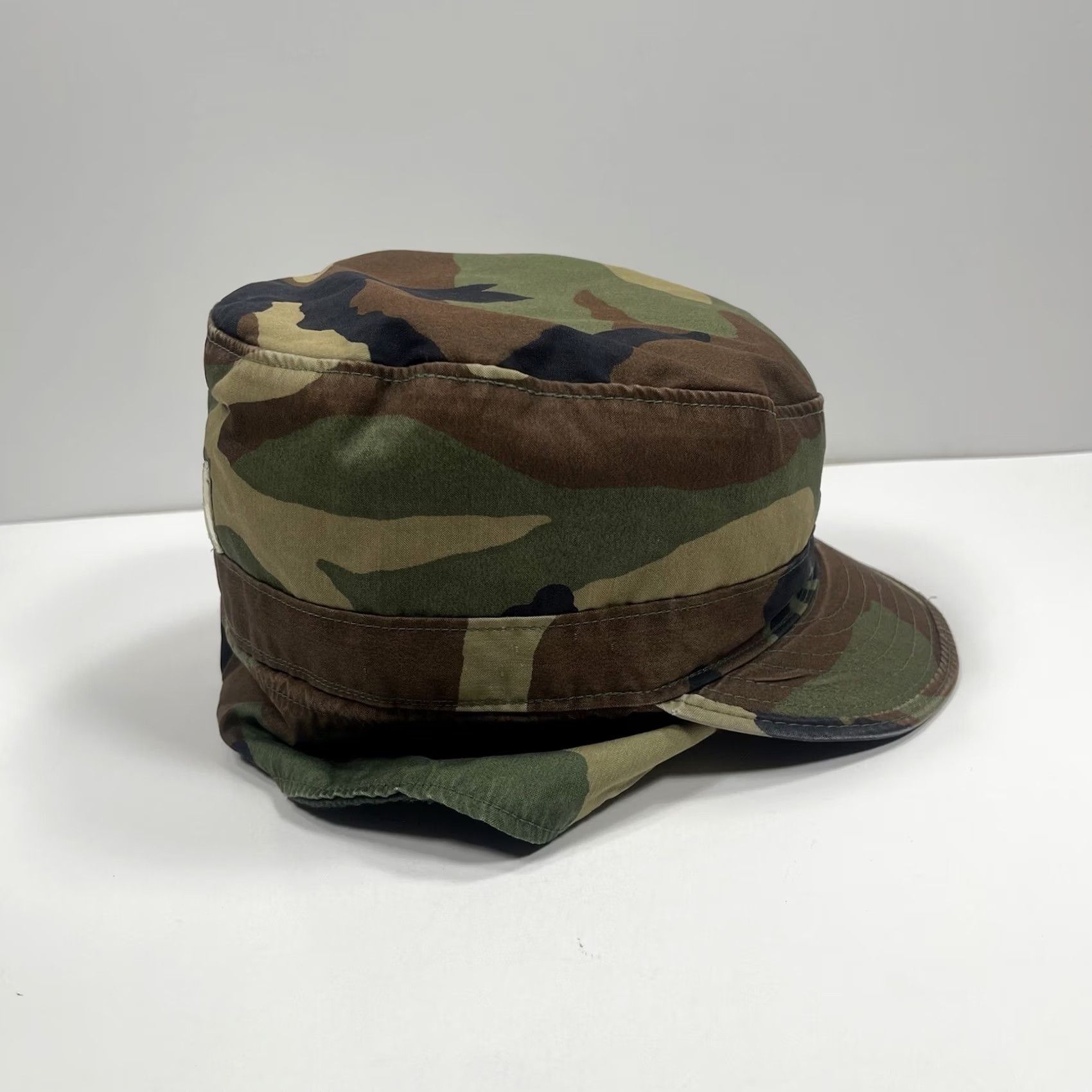 Vintage VINTAGE Combat Cadet Hat Camouflage Fitted Size 7 Military Cap Nylon Cotton Blend Size ONE SIZE - 5 Thumbnail