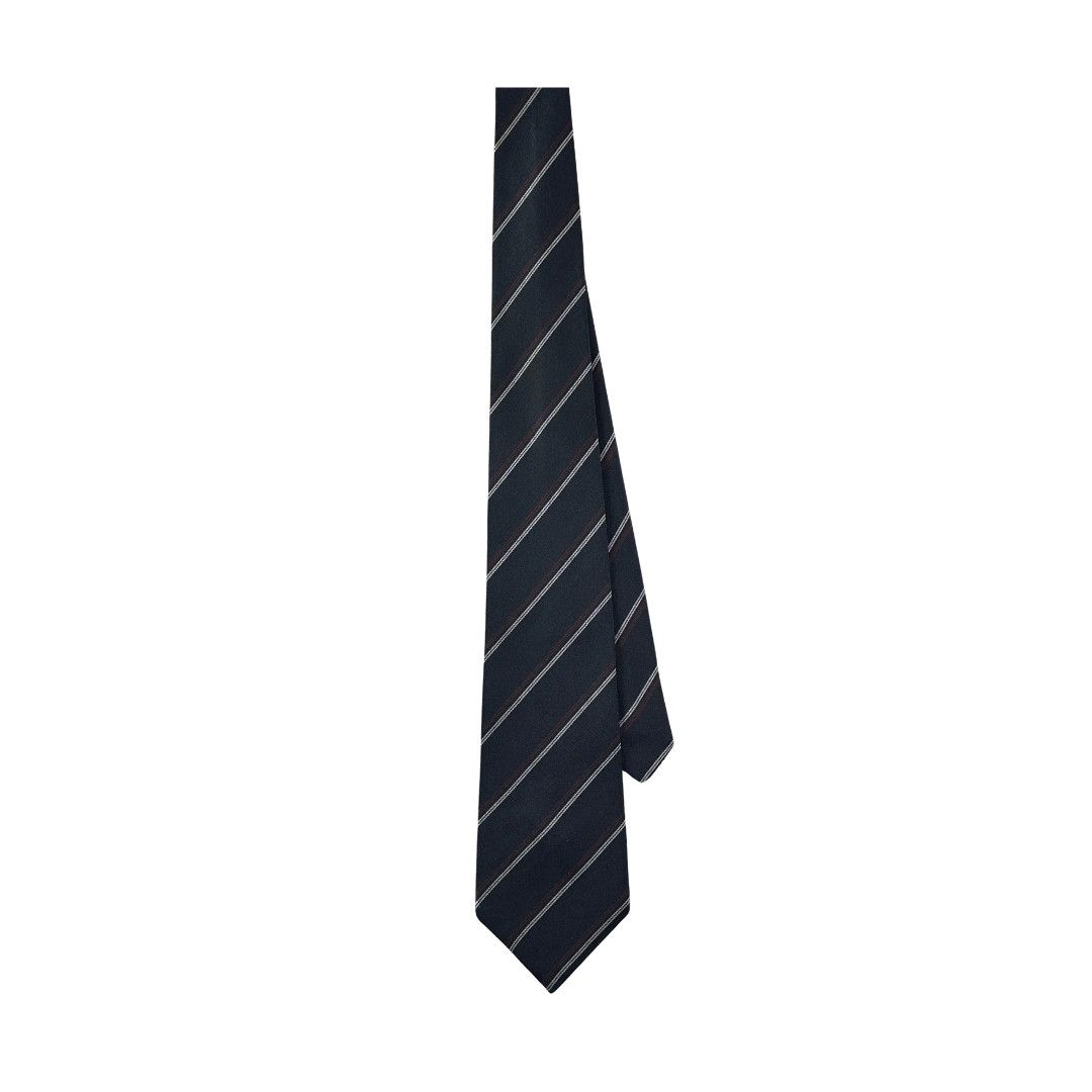 Comme des Garcons Tie Silk Black Color with White and Red Striped Size ONE SIZE - 3 Thumbnail