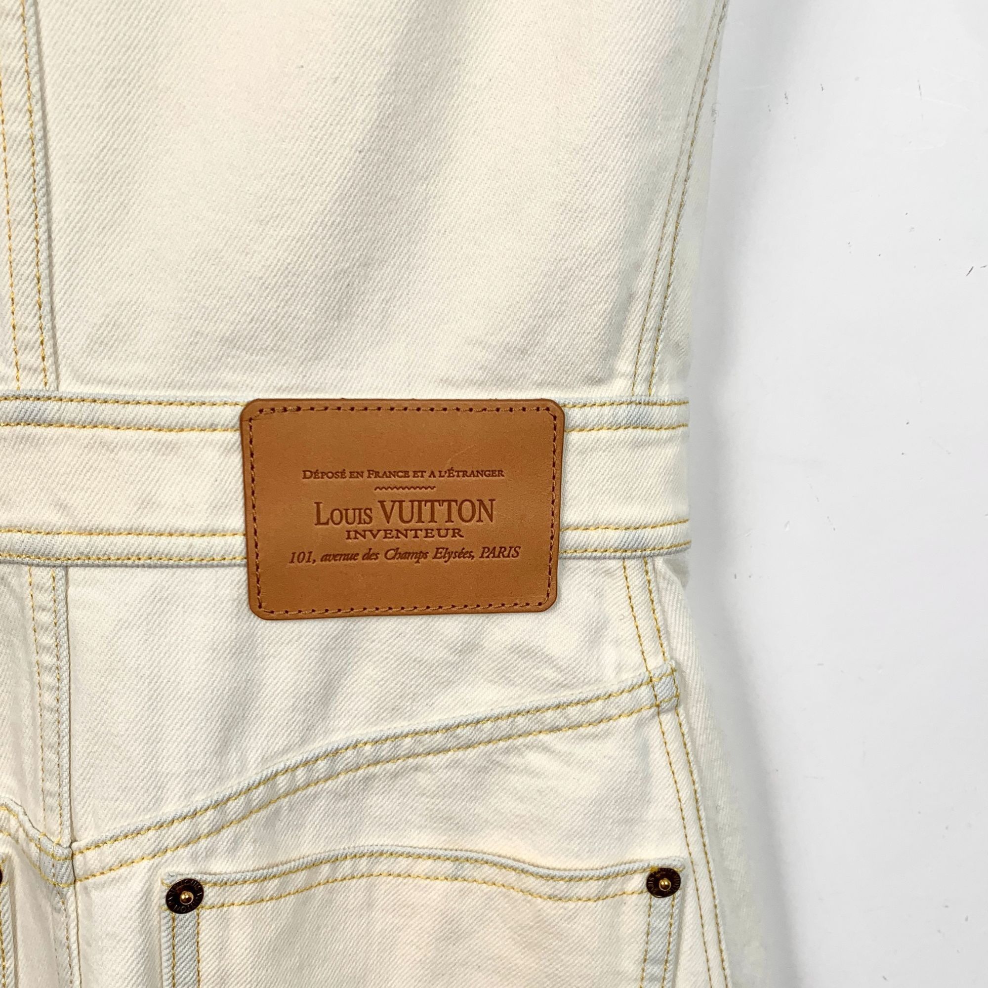 Louis Vuitton Louis Vuitton Ivory Sleeveless Denim Dress With Belt & Zippe Size XXS / US 00 / IT 34 - 6 Thumbnail