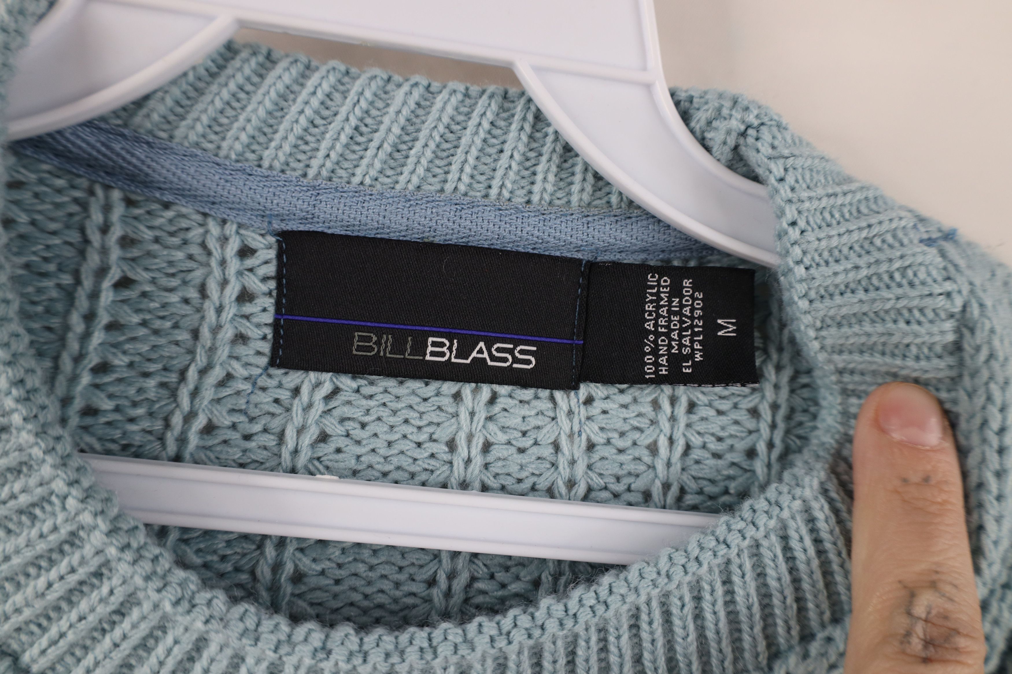 Vintage Vintage 90s Streetwear Ribbed Knit Sweater Carolina Blue Size US M / EU 48-50 / 2 - 4 Thumbnail