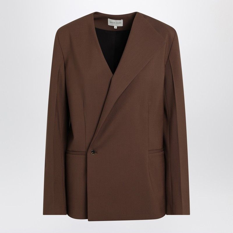 Loulou de Saison Loulou De Saison Brown Double-Breasted Wool Jacket Size S / US 4 / IT 40 - 1 Thumbnail
