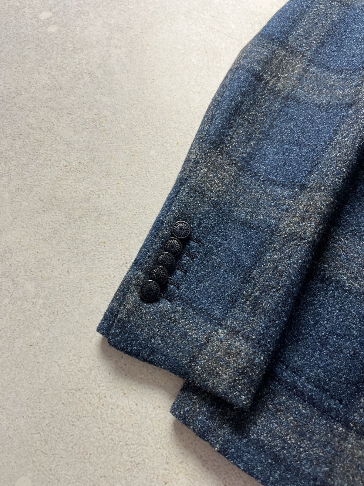 Tagliatore DDP Vintage Tagliatore Blue Tweed Wool Blazer Size 34R - 11 Thumbnail