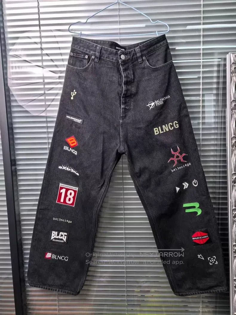 Balenciaga Balenciaga size S Game badge denim pants Size US 27 - 1 Thumbnail