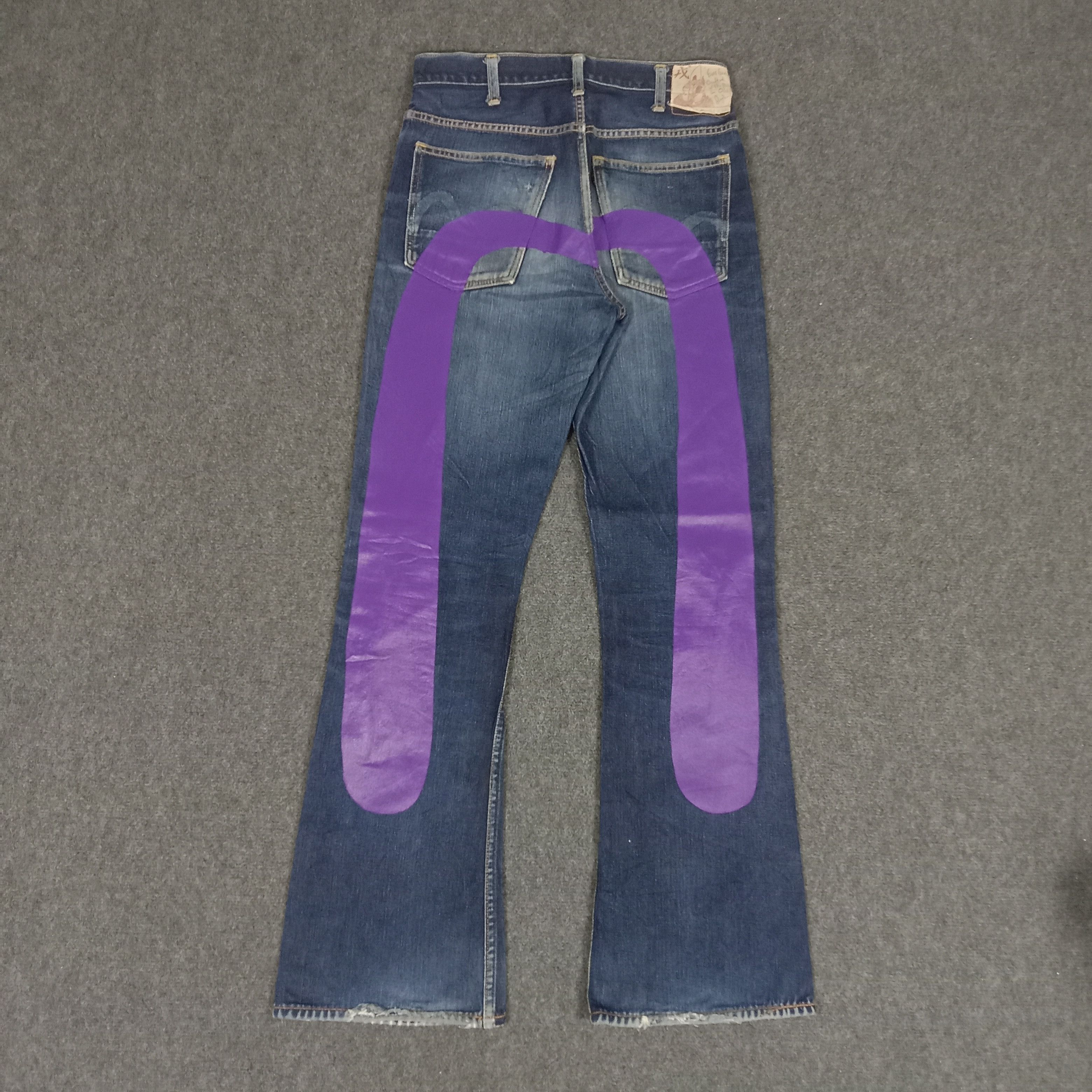 Evis Japanese Brand Daicock Custom Art Bootcut Jeans