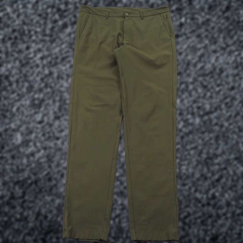Lululemon Lululemon Pants Mens 34x32 Commission Slim Warpstreme Flex Chino Dark Olive Green City Modern Size US 34 / EU 50 - 1 Thumbnail