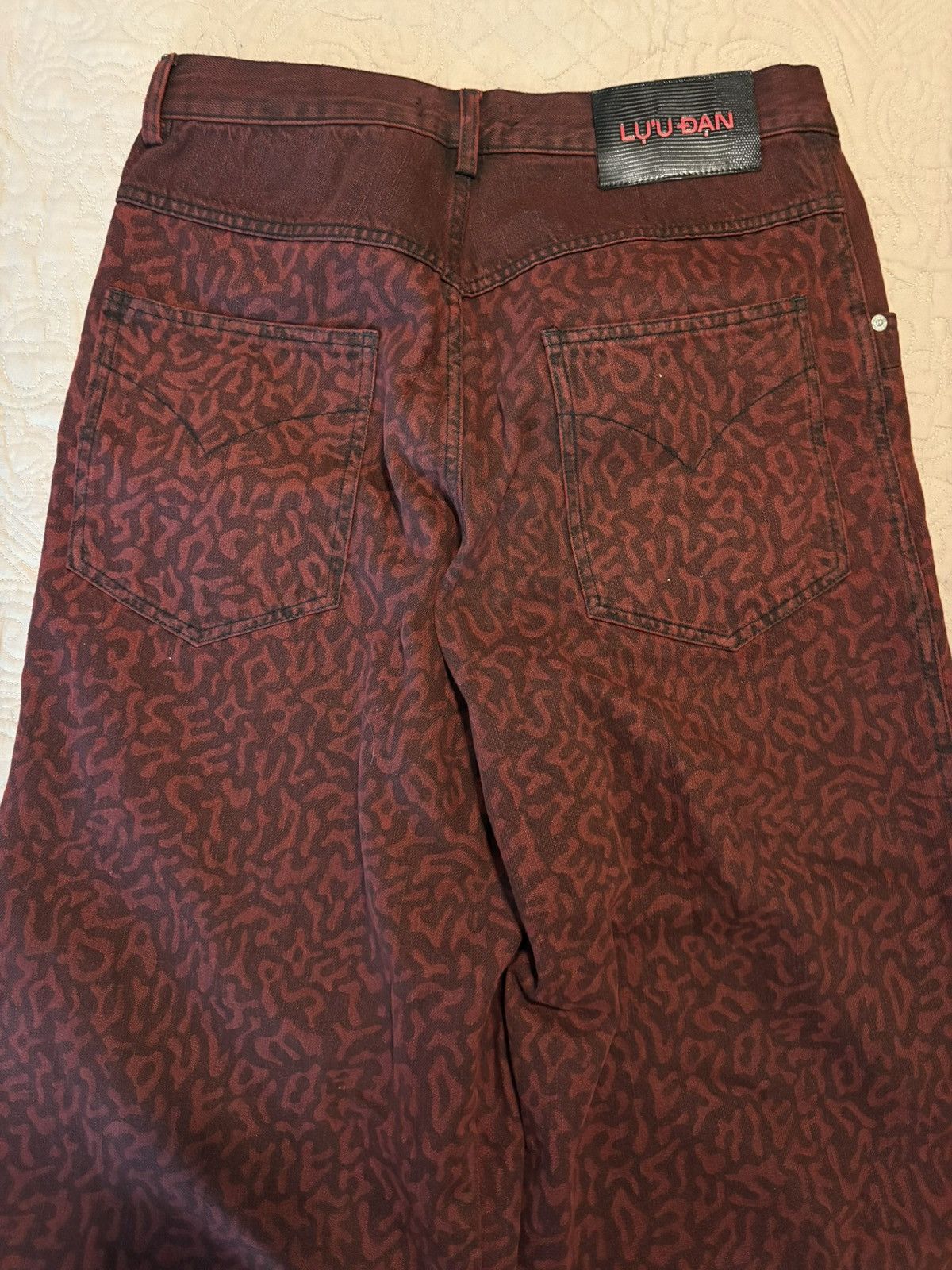 LUU DAN Red LU'U Dąn High-waisted Wide-leg jeans Size US 29 - 2 Thumbnail