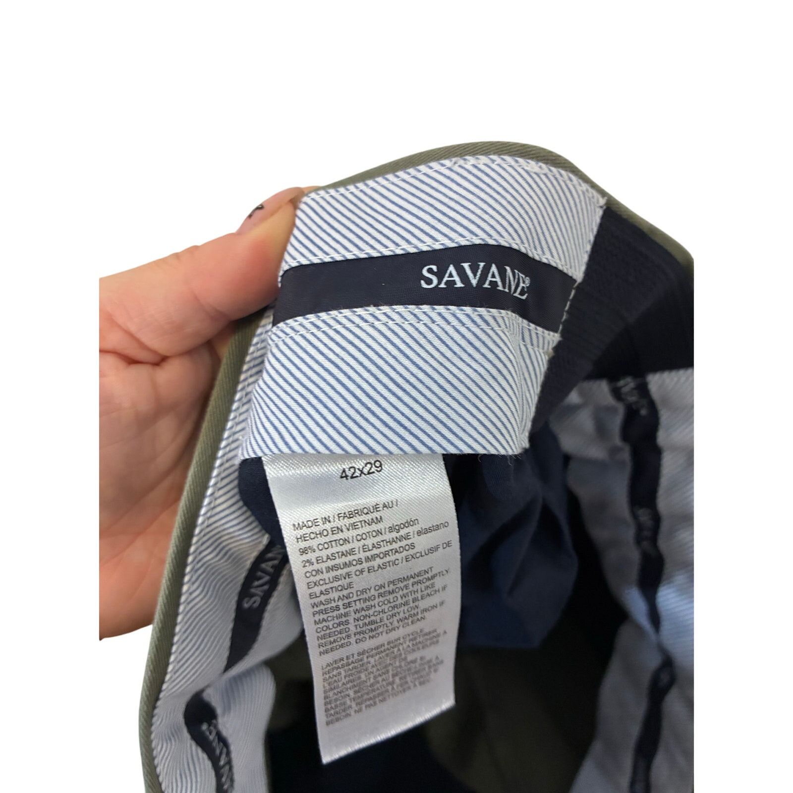 Savane Savane Tailor Fit Chino Pants Holiday Dusty Olive 42W 29L Size US 42 / EU 58 - 3 Thumbnail