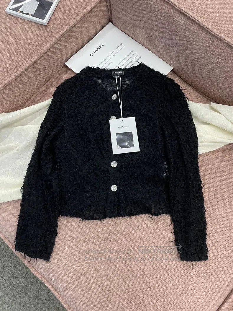 Chanel 22A Black Furry Jacket.