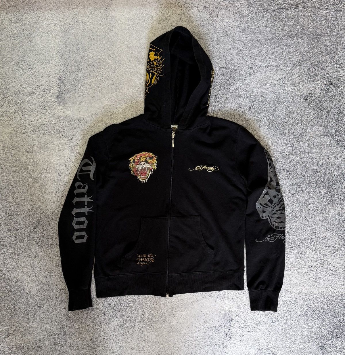 Ed Hardy Vintage Ed Hardy Tiger Zip Hoodie Tattoo Christian Audigier Size XXL / US 16-18 / IT 52-54 - 2 Thumbnail