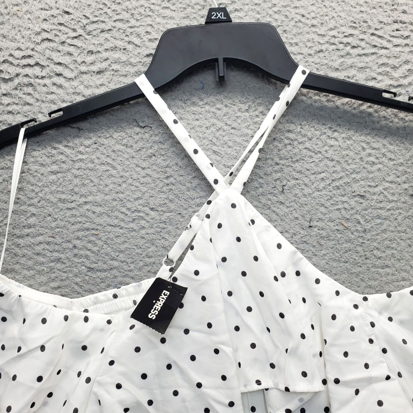 Express Express Blouse Womens S Multicolor Polka Dot Off The Shoulder Ruffle Adjustable Strap Spaghetti Sleeve Medium? Size S / US 4 / IT 40 - 3 Thumbnail