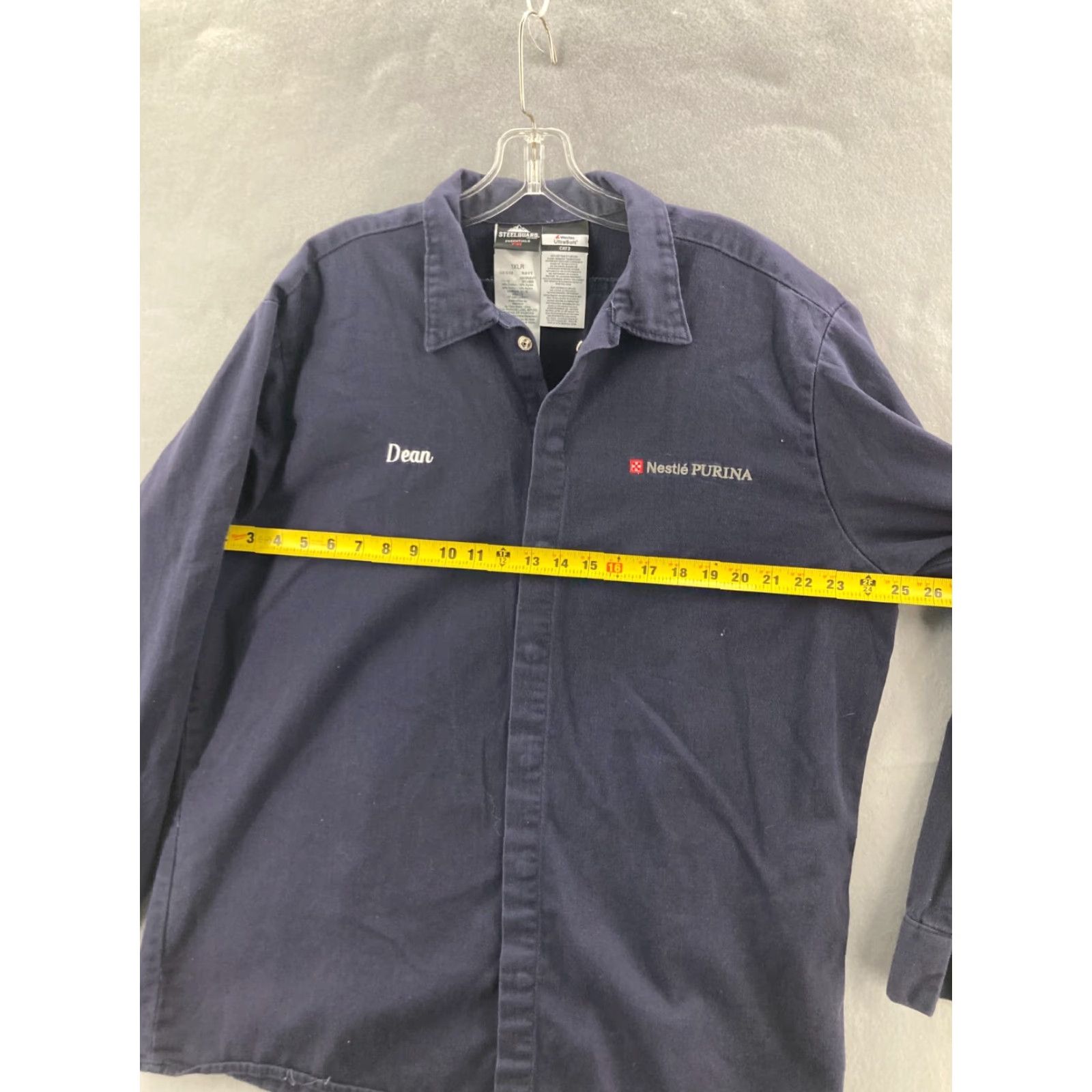 Vintage SteelGuard FR Shirt XL Blue Cotton Blend Men Size US XL / EU 56 / 4 - 2 Thumbnail