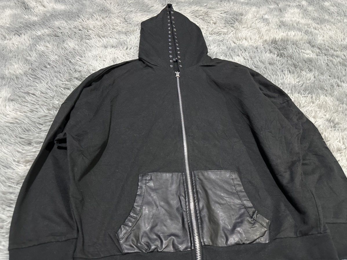 Japanese Brand 🔥Sick Y2K Shiny Ripple Studded Leather Hoodie Size US L / EU 52-54 / 3 - 3 Thumbnail