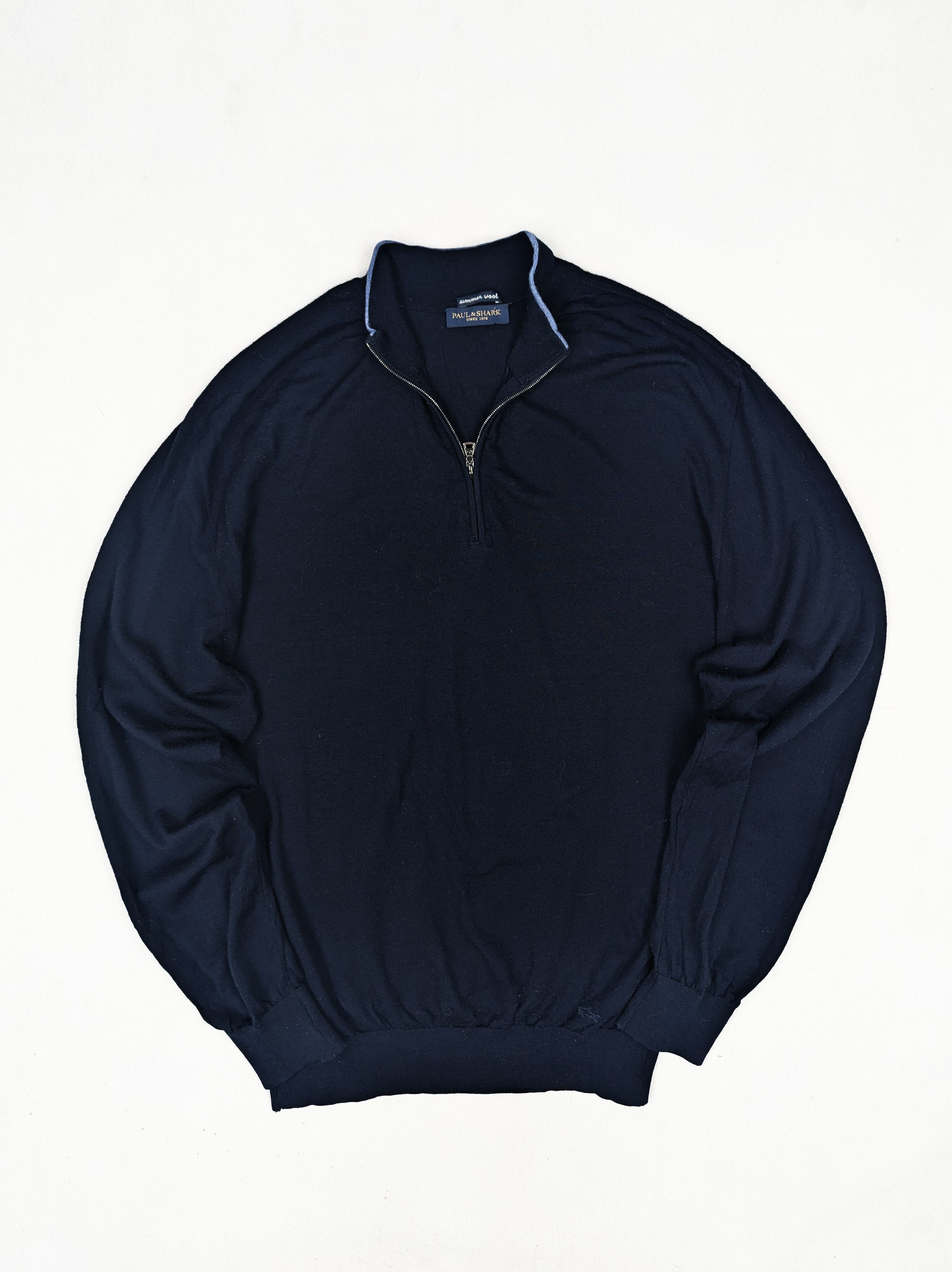 Paul & Shark Paul & Shark wool jumper half zip navy blue Size US XL / EU 56 / 4 - 1 Thumbnail