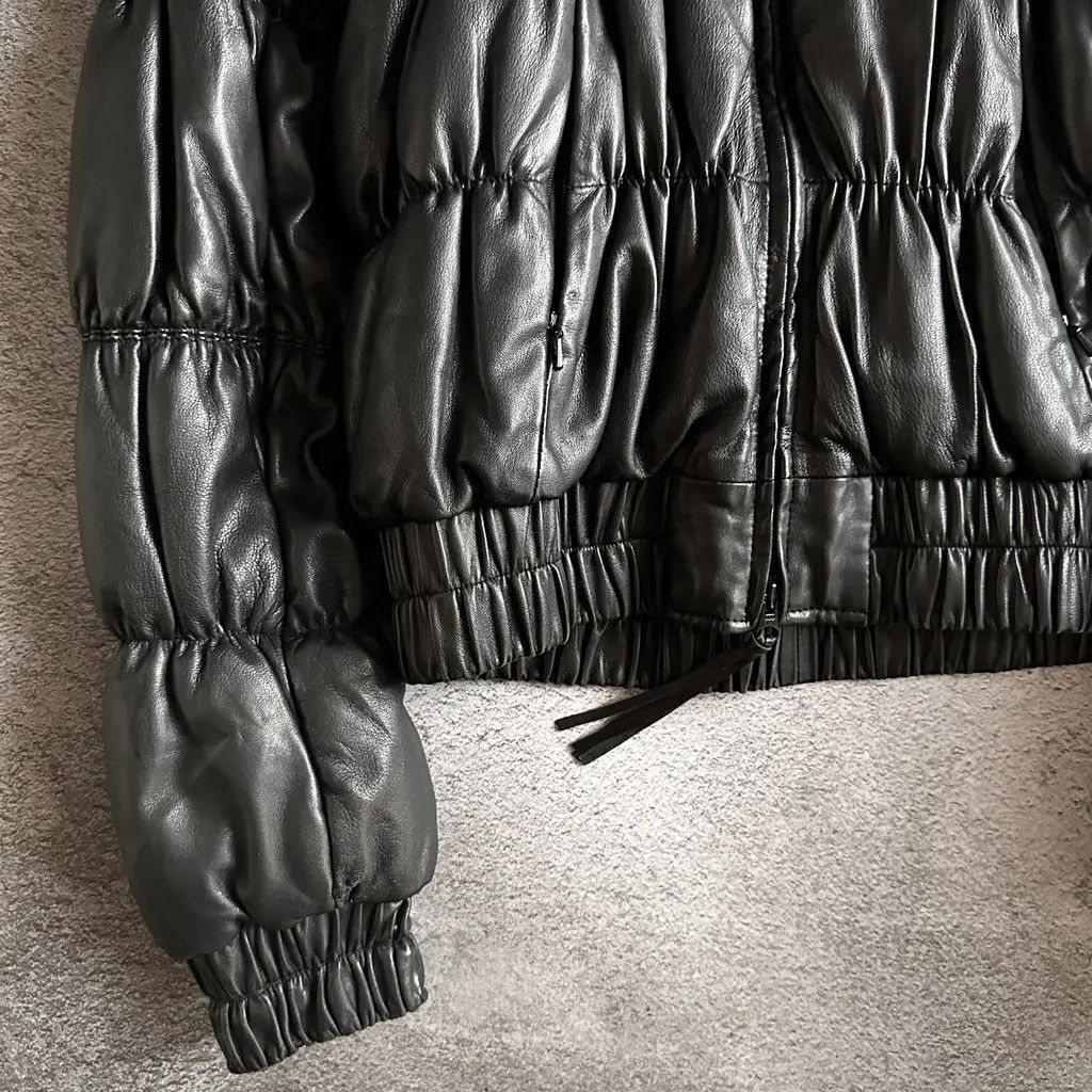 Armani Armani Jeans Archive Real Leather Puffer Pleated Jacket Size US M / EU 48-50 / 2 - 5 Thumbnail