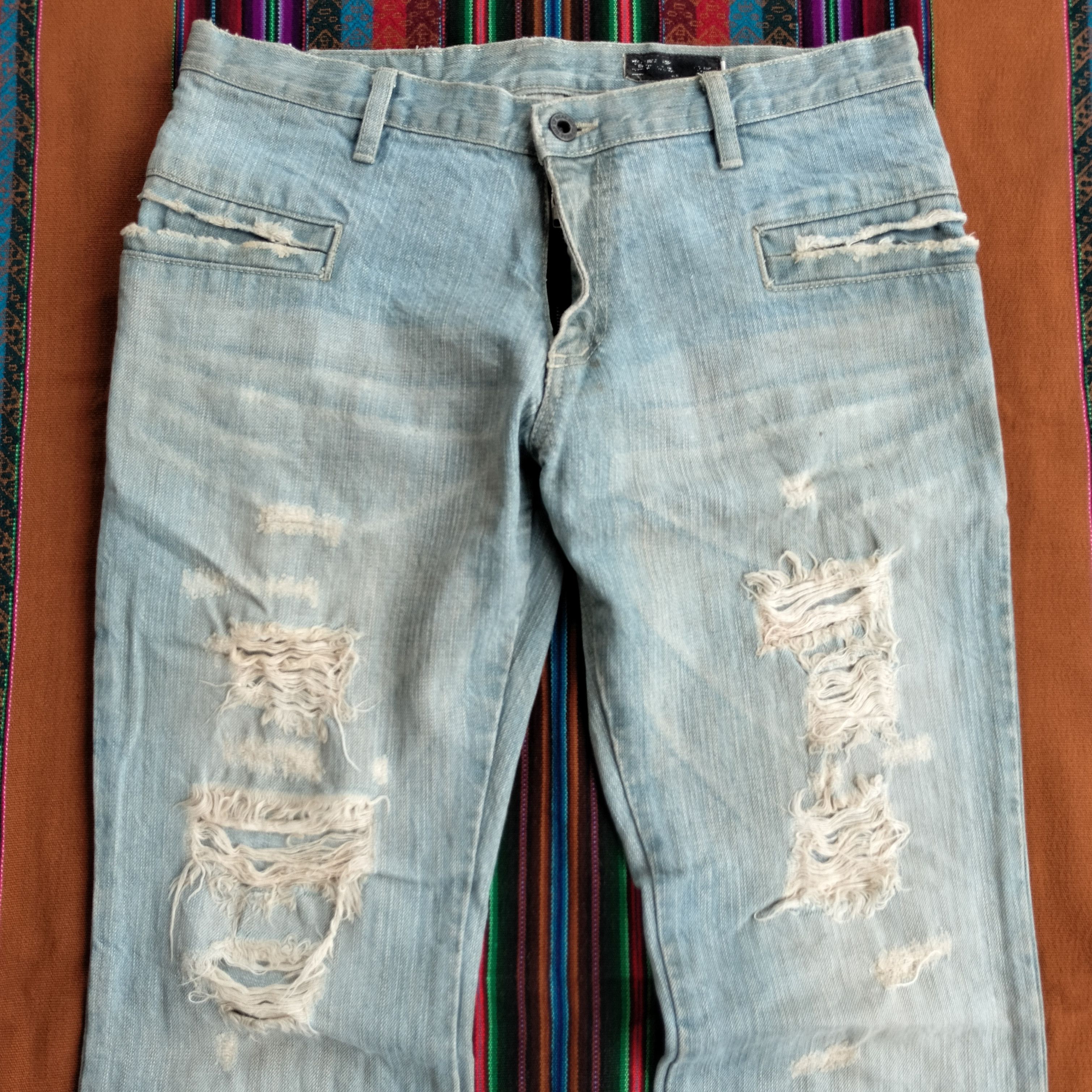 Le Grande Bleu (L.G.B.) mud wash distressed flare denim Size US 34 / EU 50 - 3 Thumbnail
