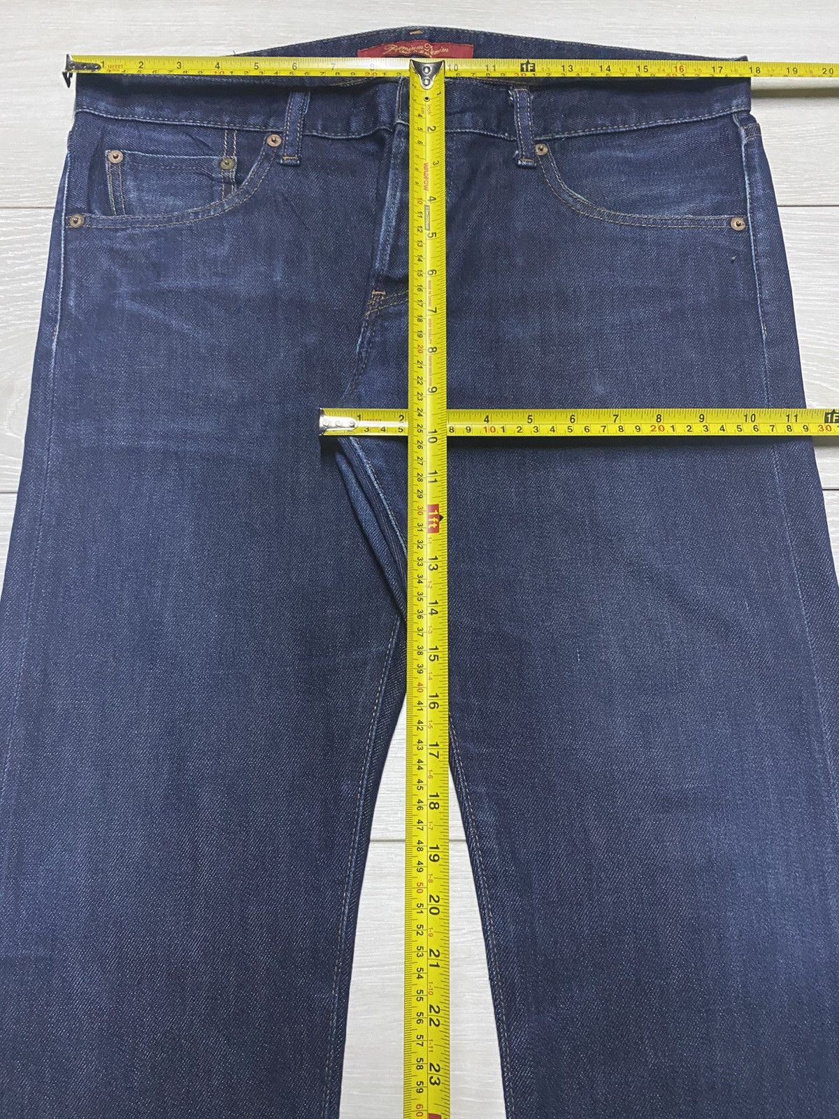 Undercover × Uniqlo Vintage Uniqlo Selvedge Blue wash Distressed Slim Fit Jeans Size US 35 - 14 Thumbnail