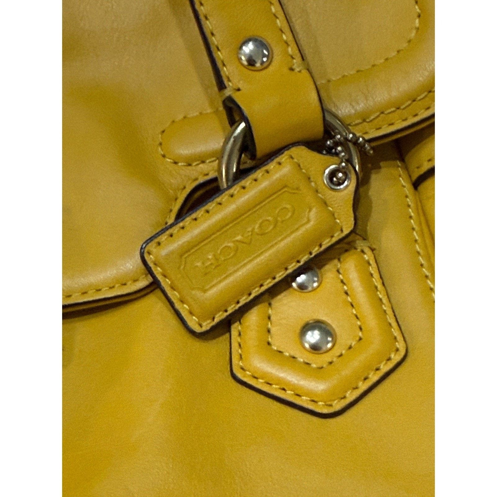 Coach Coach Campbell Satchel Yellow Leather Crossbody Buckle Y2K Size ONE SIZE - 4 Thumbnail