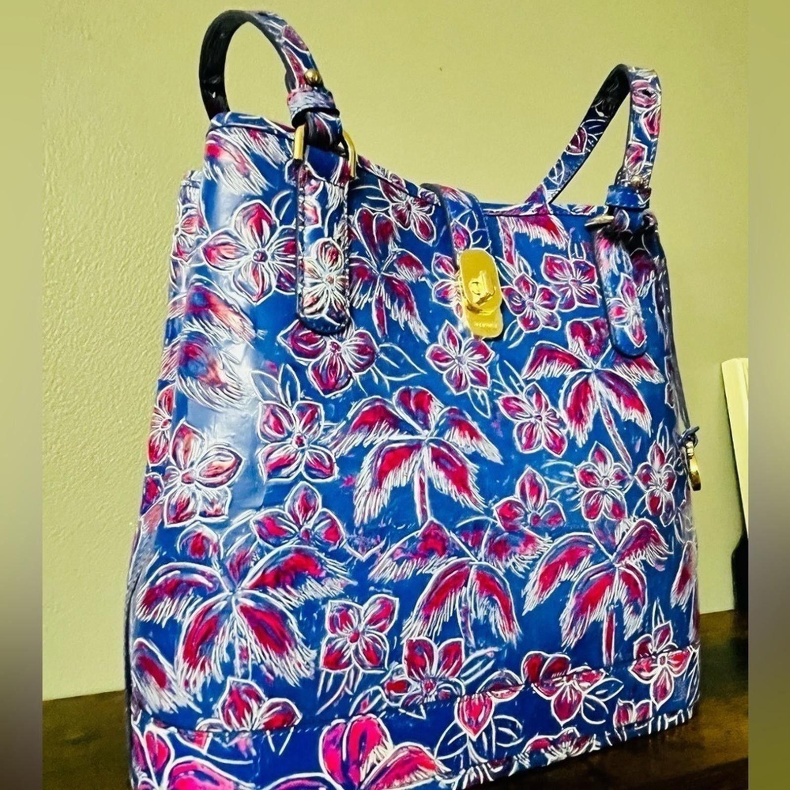 BRAHMIN Brahmin Giora Vista Blue Torrone Floral Shoulder Bag NWT Size ONE SIZE - 2 Thumbnail