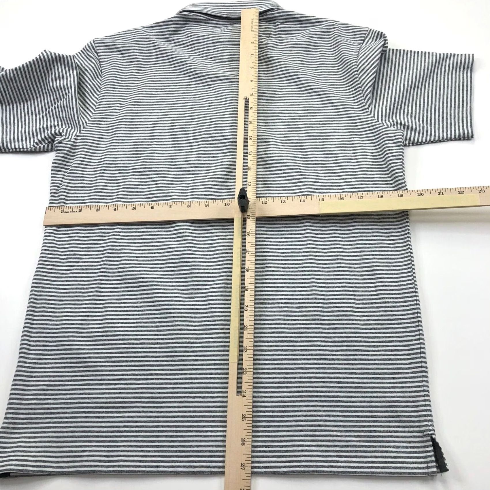 johnnie-O VINTAGE Johnnie-O Hangin' Out NWT Small Golf SS Stretch Button Polo Striped Shirt Gray Size US S / EU 44-46 / 1 - 5 Thumbnail