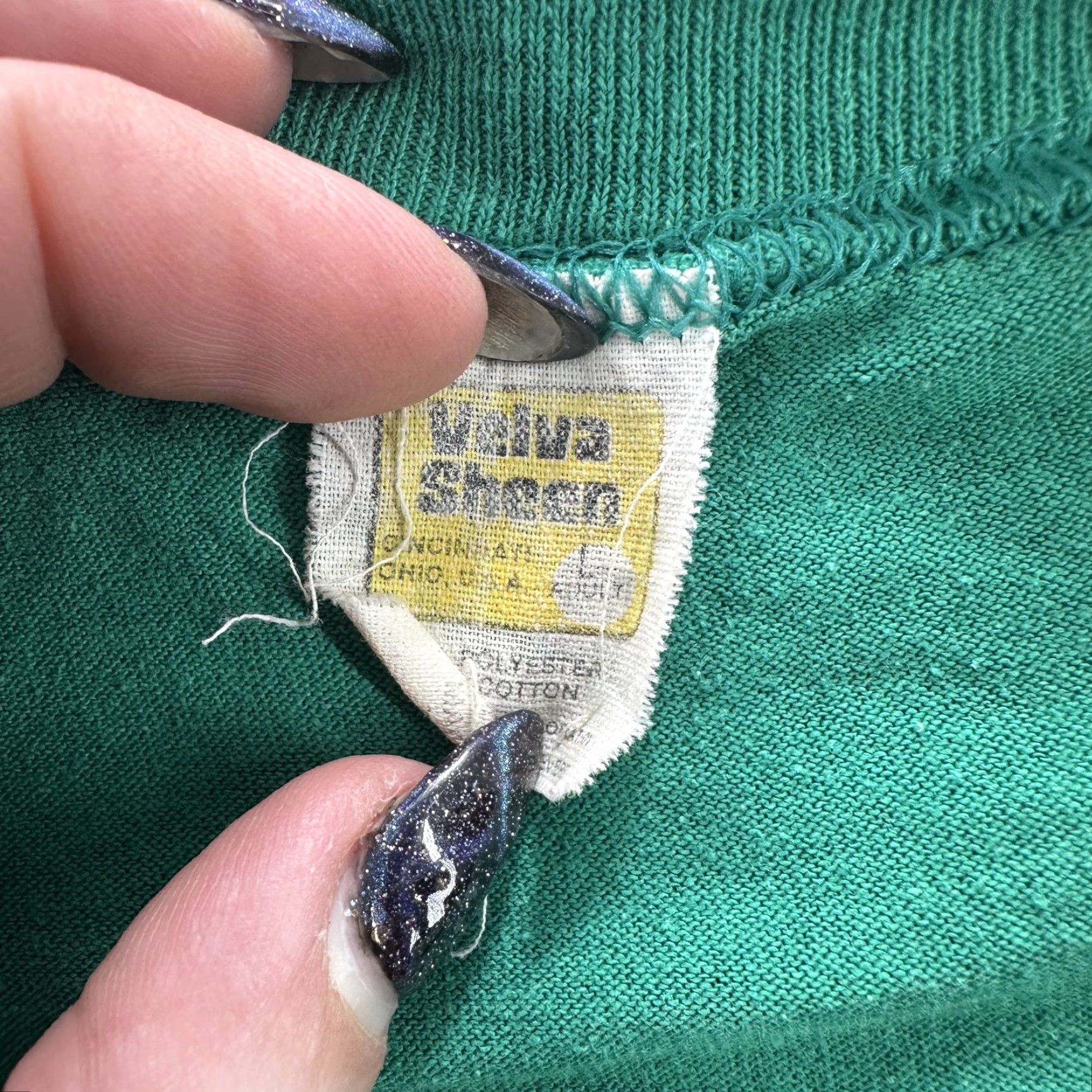 Velva Sheen VINTAGE Girl Scouts Shirt Mens Large Green 80s Velva Sheen Crew Neck Short Sleeve T-Shirt Size US L / EU 52-54 / 3 - 7 Thumbnail